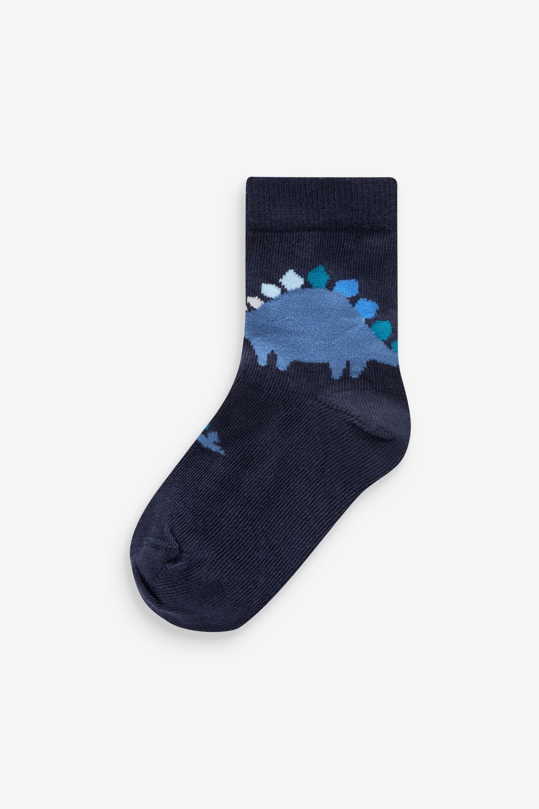 Blue Dino Cotton Rich Socks 7 Pack