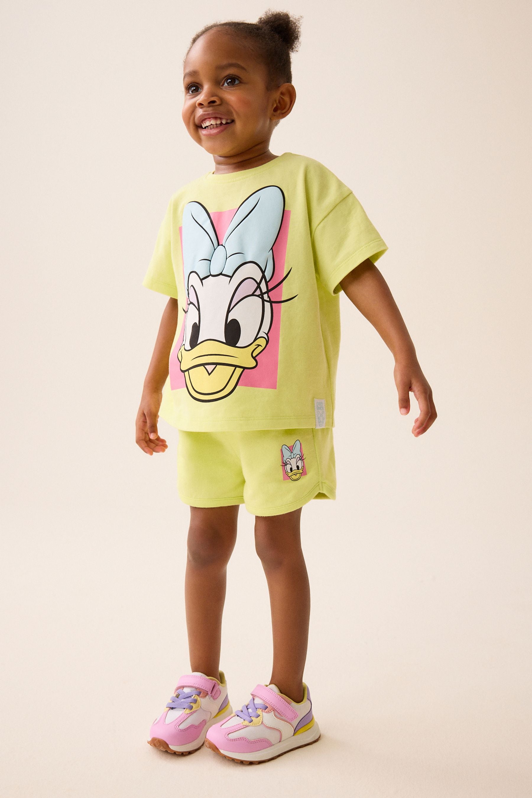 Lime Green Disney Daisy Duck T-Shirt and Short Set (3mths-7yrs)