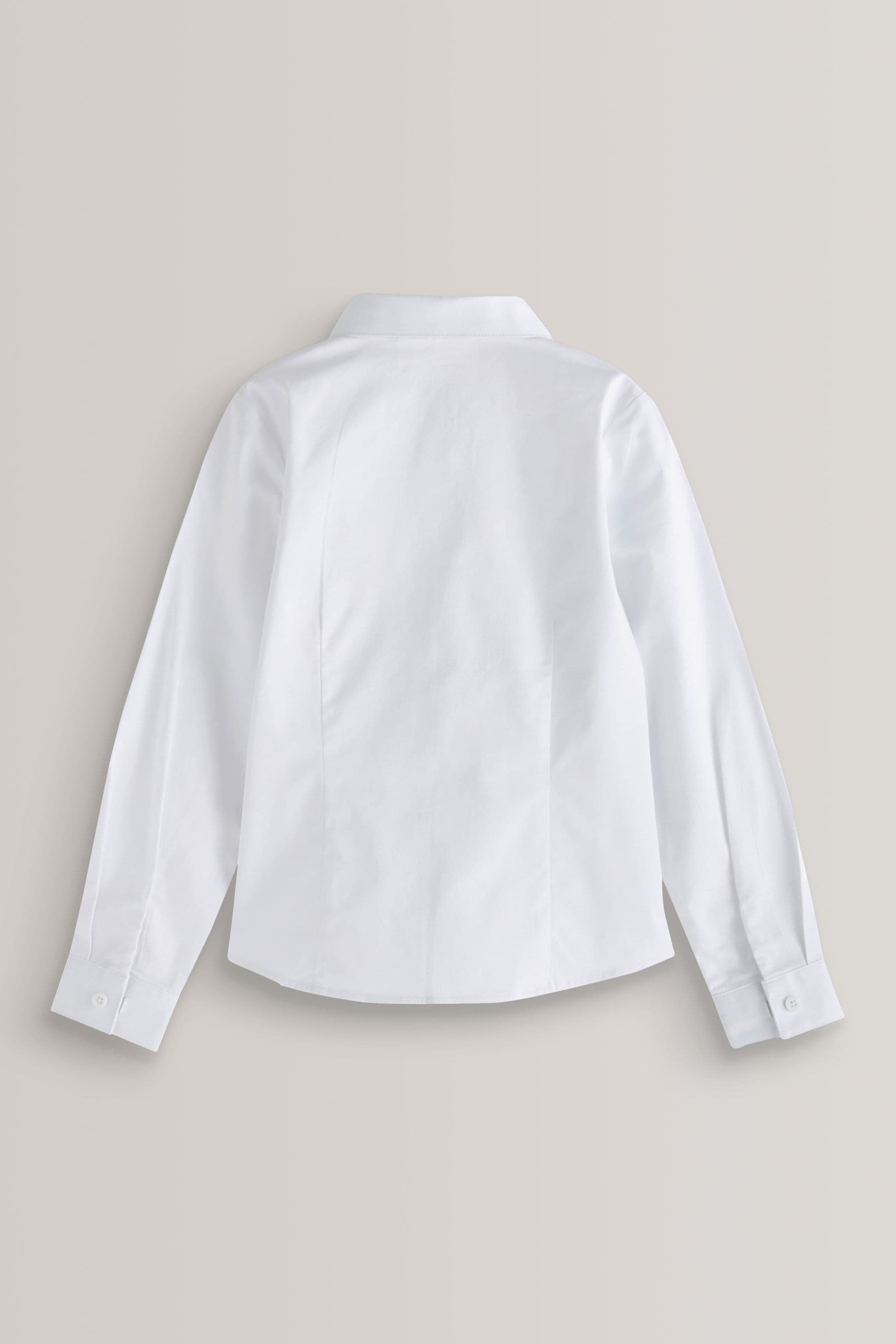 White Dressing Made Easy Cotton Rich Stretch Long Sleeve School Shirt (3-17yrs)