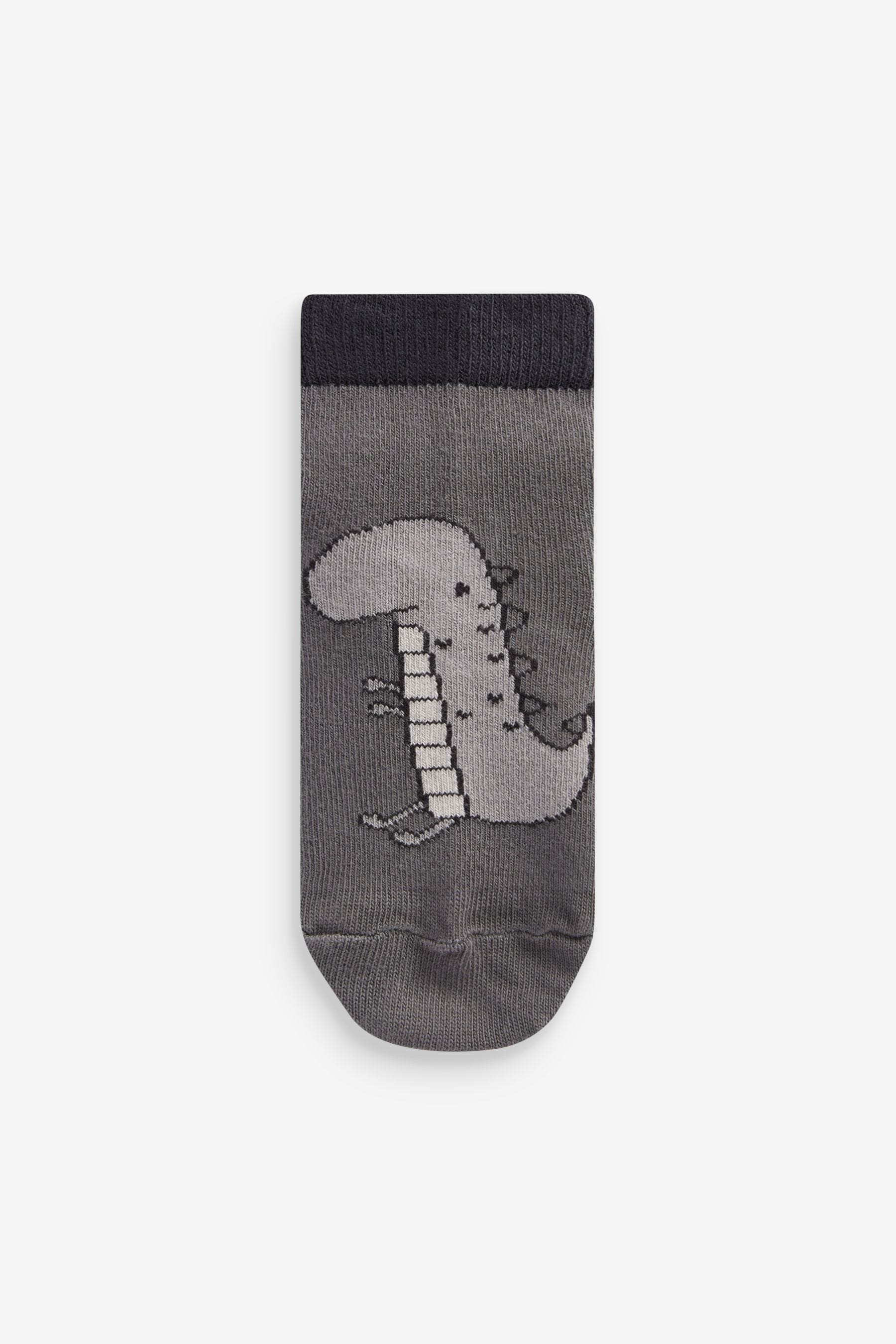 Black/Grey Dinosaur Cotton Rich Socks 7 Pack