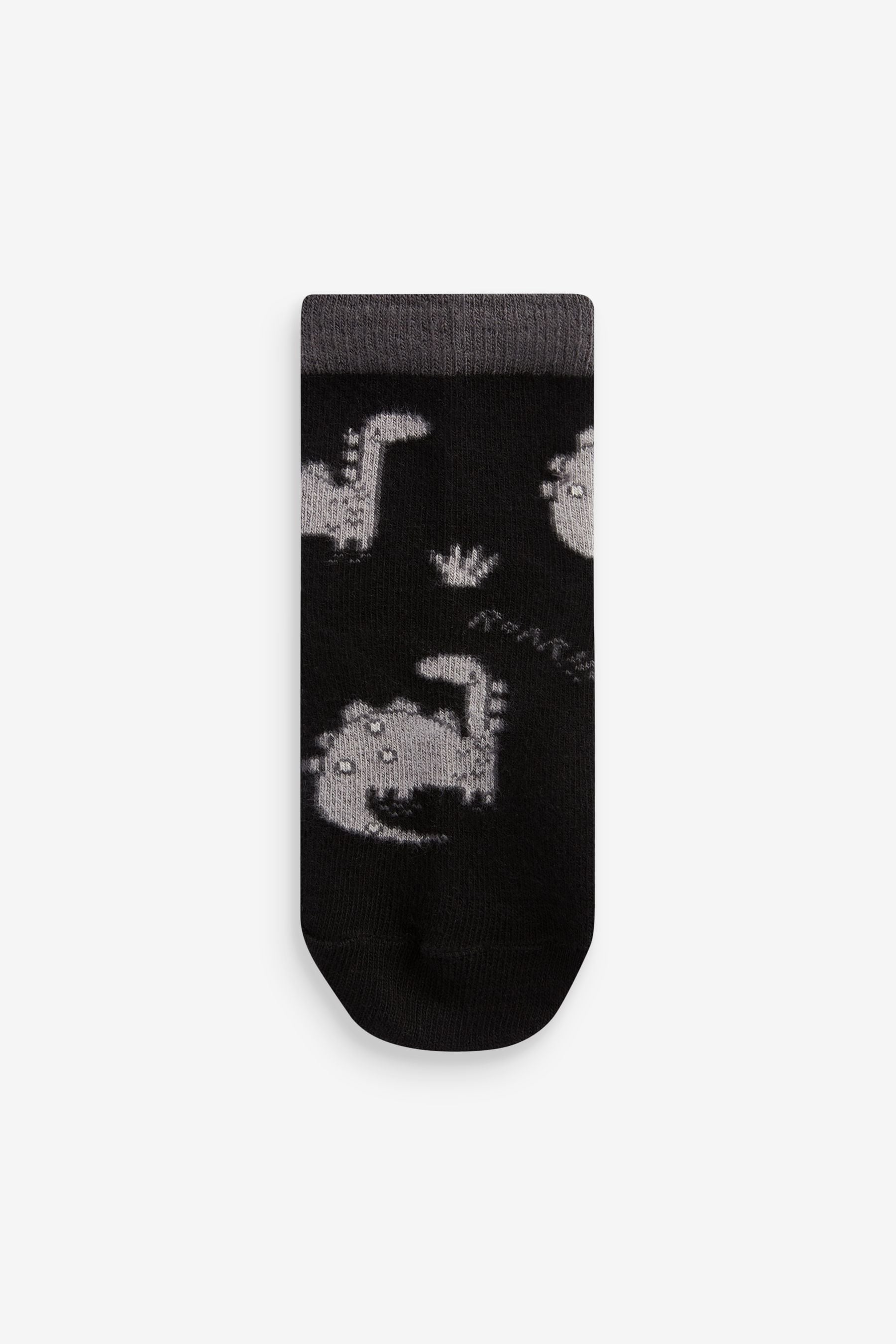 Black/Grey Dinosaur Cotton Rich Socks 7 Pack