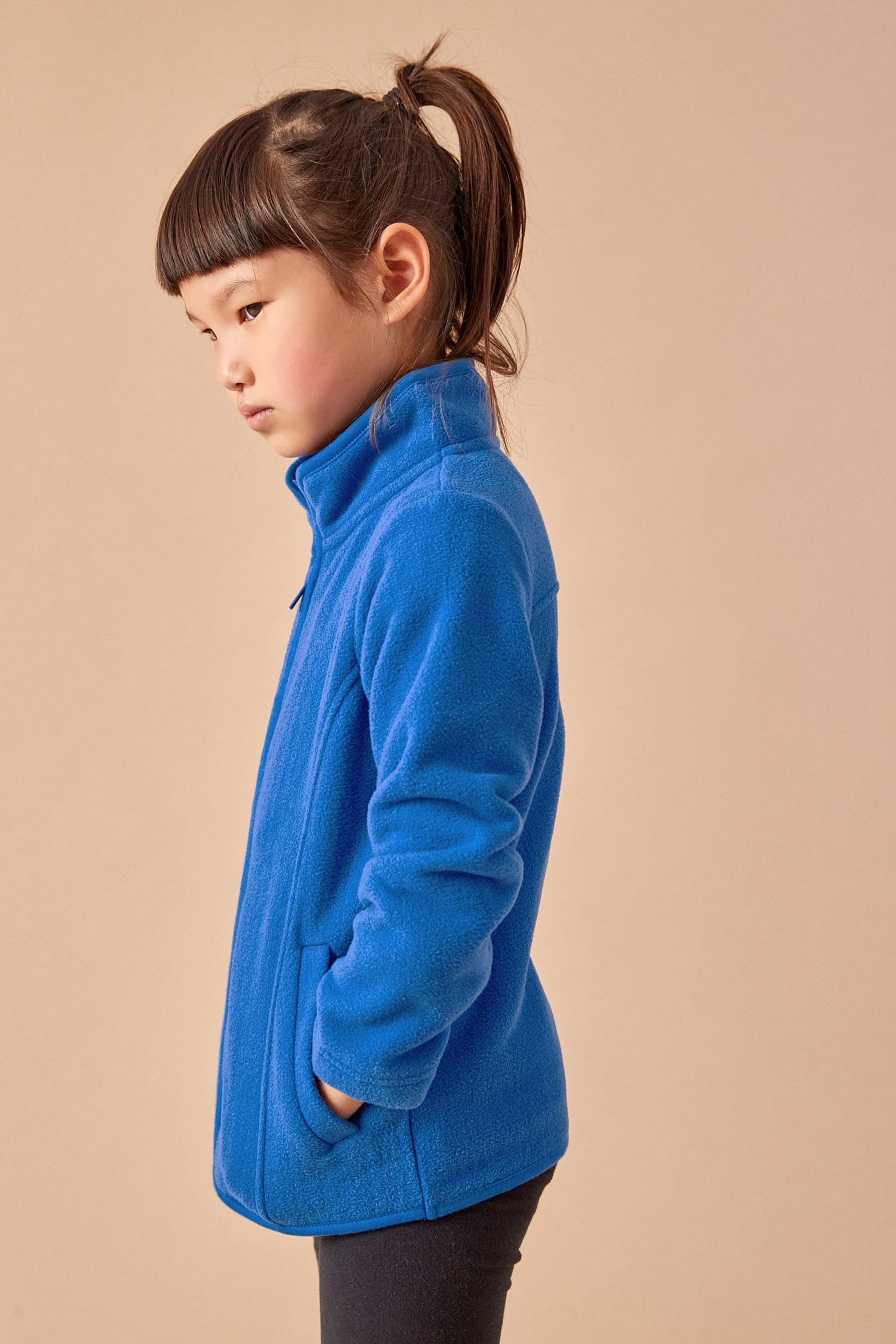 Blue Zip-Up Fleece Jacket With Pockets (3-16yrs)