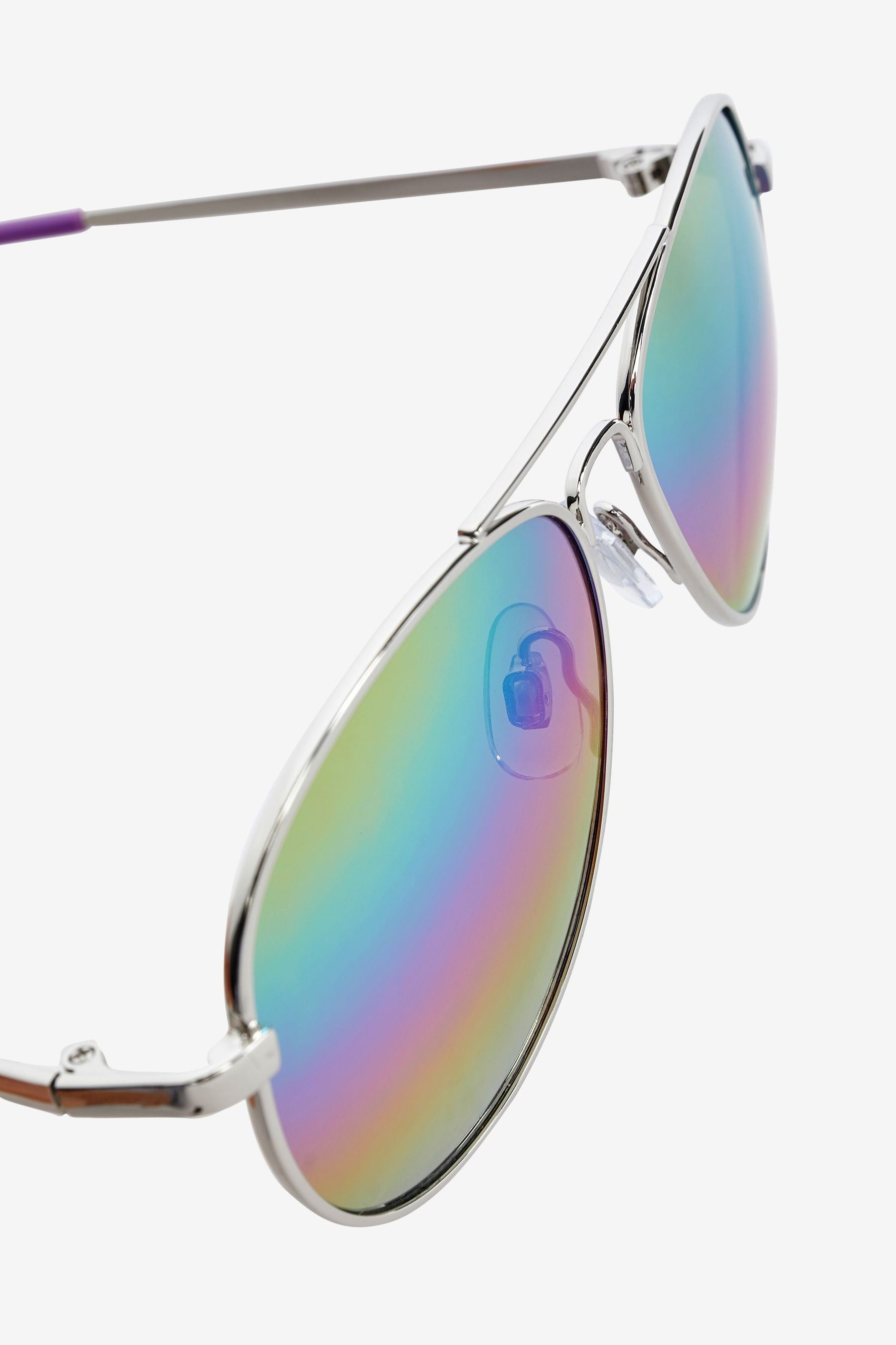 Silver Aviator Style Sunglasses