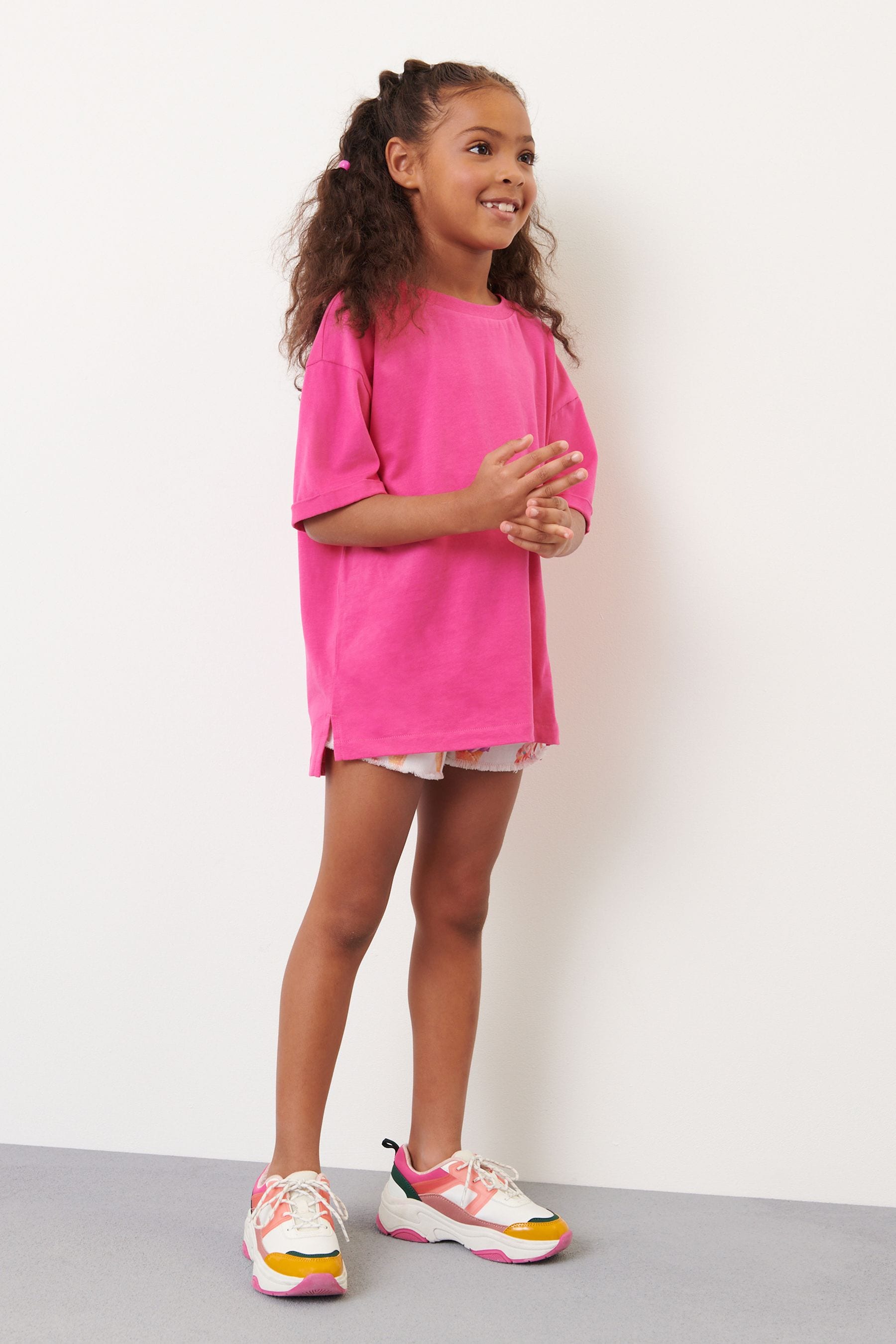 Magenta Pink Oversized 100% Cotton T-Shirt (3-16yrs)