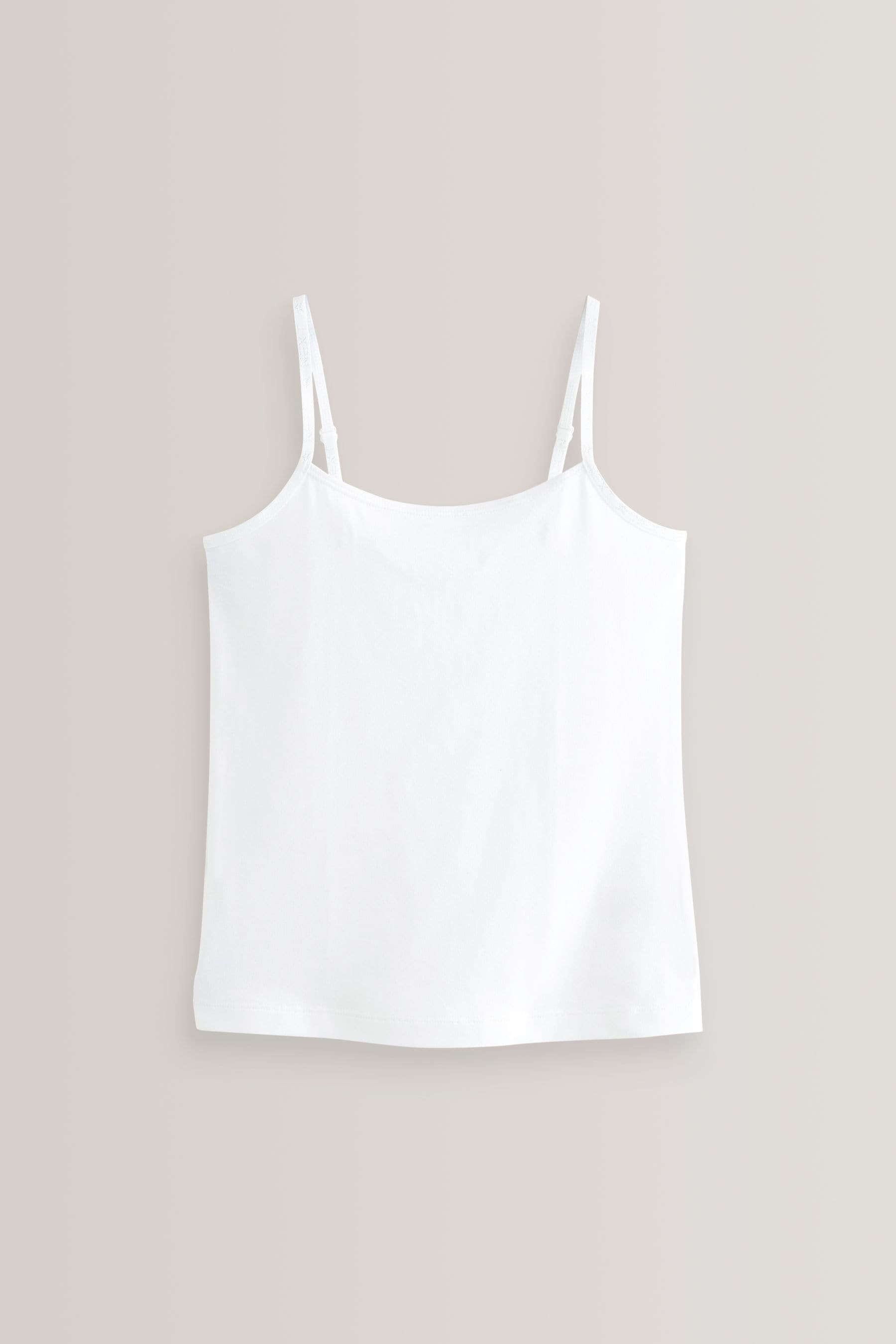 White 5 Pack Elastic Strappy Cami Vest (1.5-16yrs)