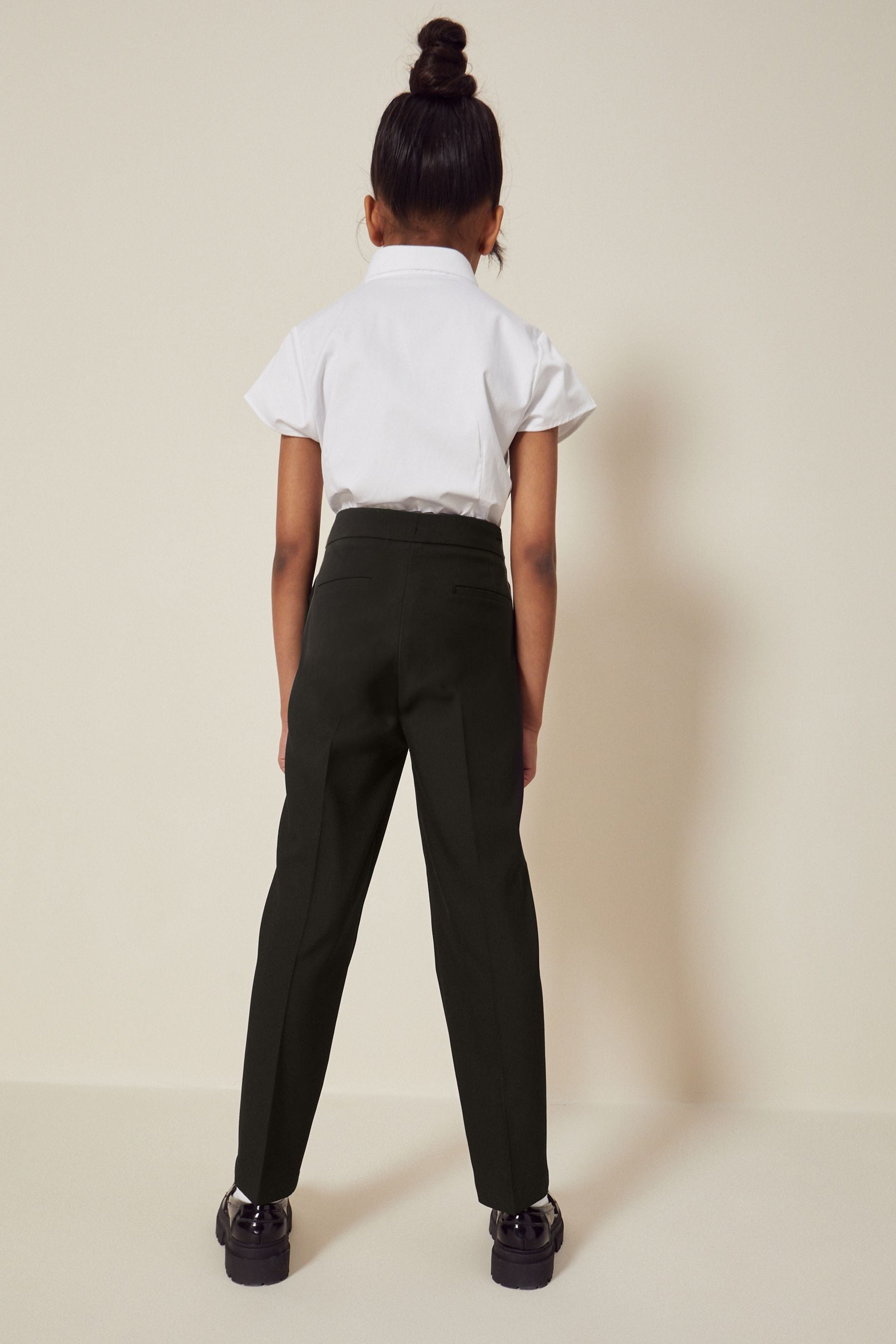 Longer Length Black Longer Length Senior Tapered Gold Snap School Trousers (9-18yrs)