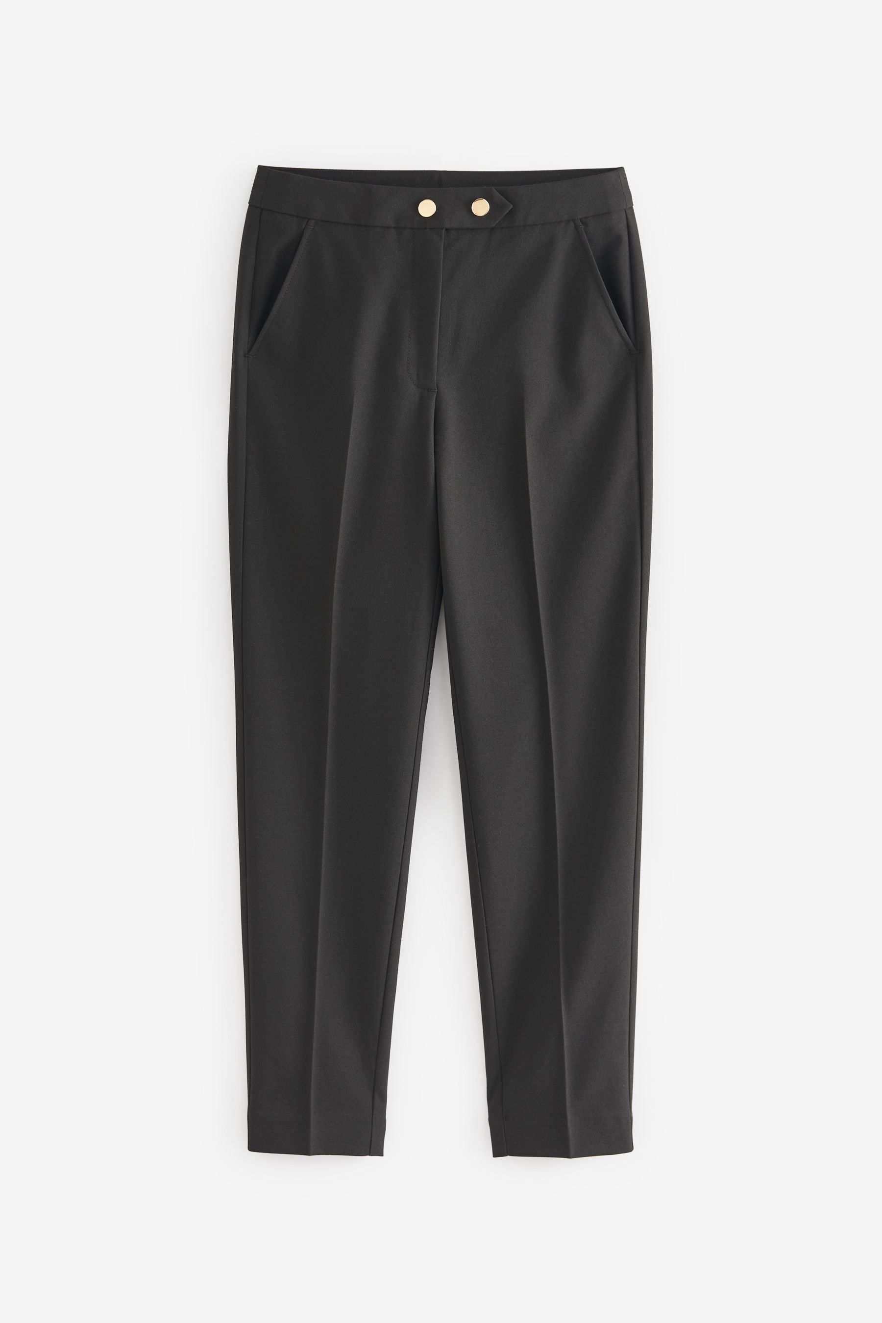 Longer Length Black Longer Length Senior Tapered Gold Snap School Trousers (9-18yrs)