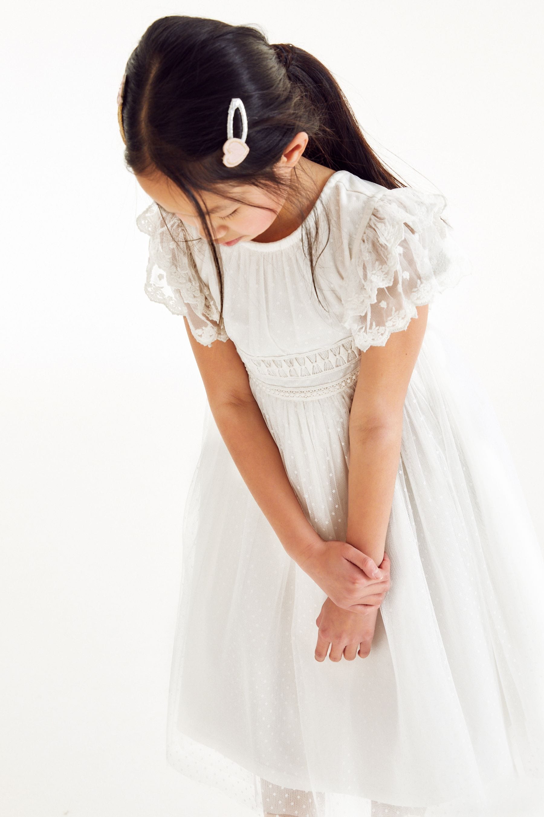 Ivory White Lace Bridesmaid Dress (3-16yrs)