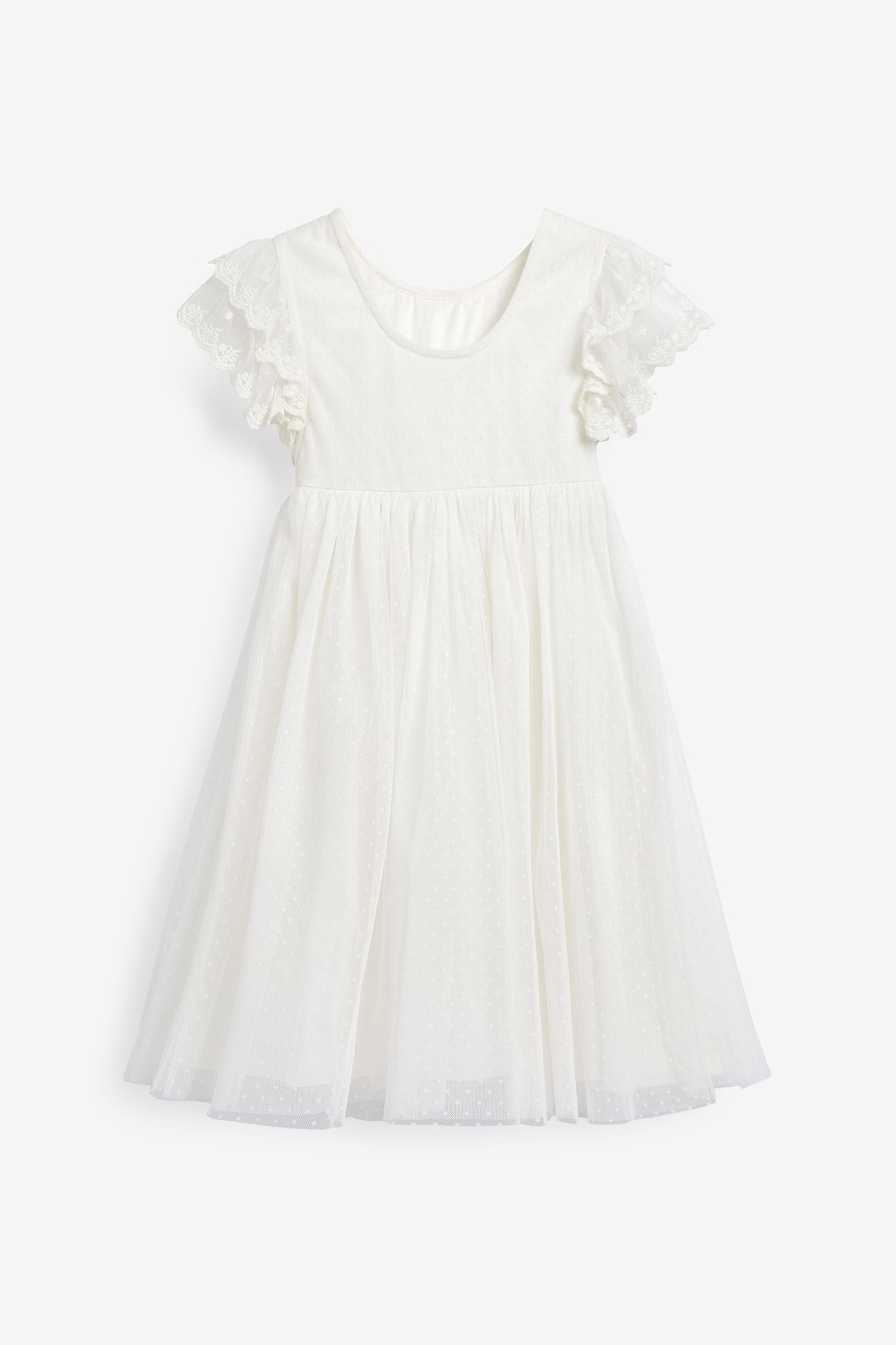 Ivory White Lace Bridesmaid Dress (3-16yrs)