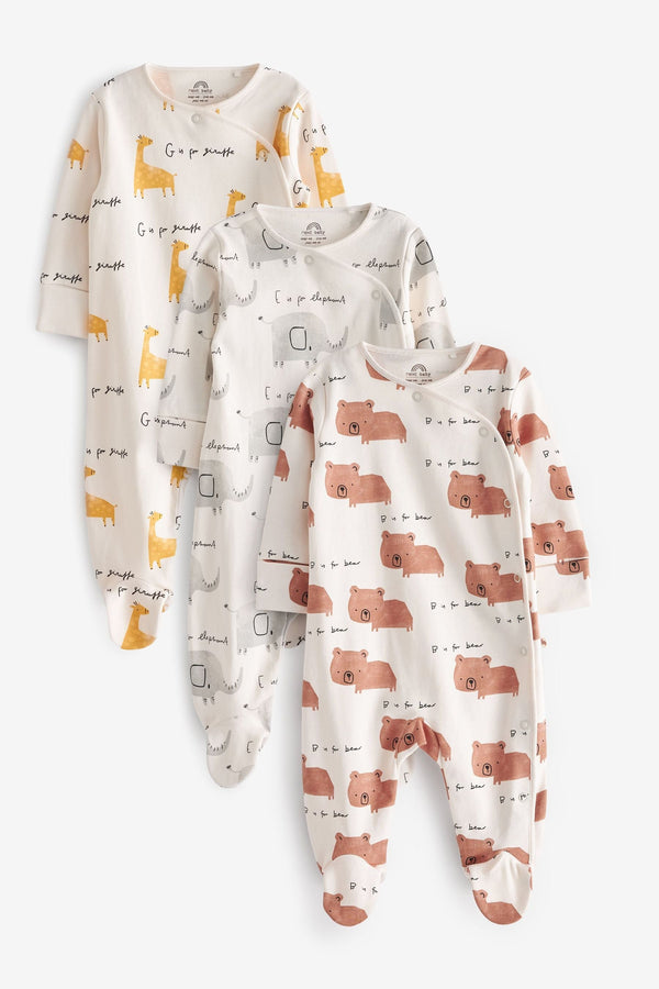 White Character Baby Sleepsuits 3 Pack (0-2yrs)