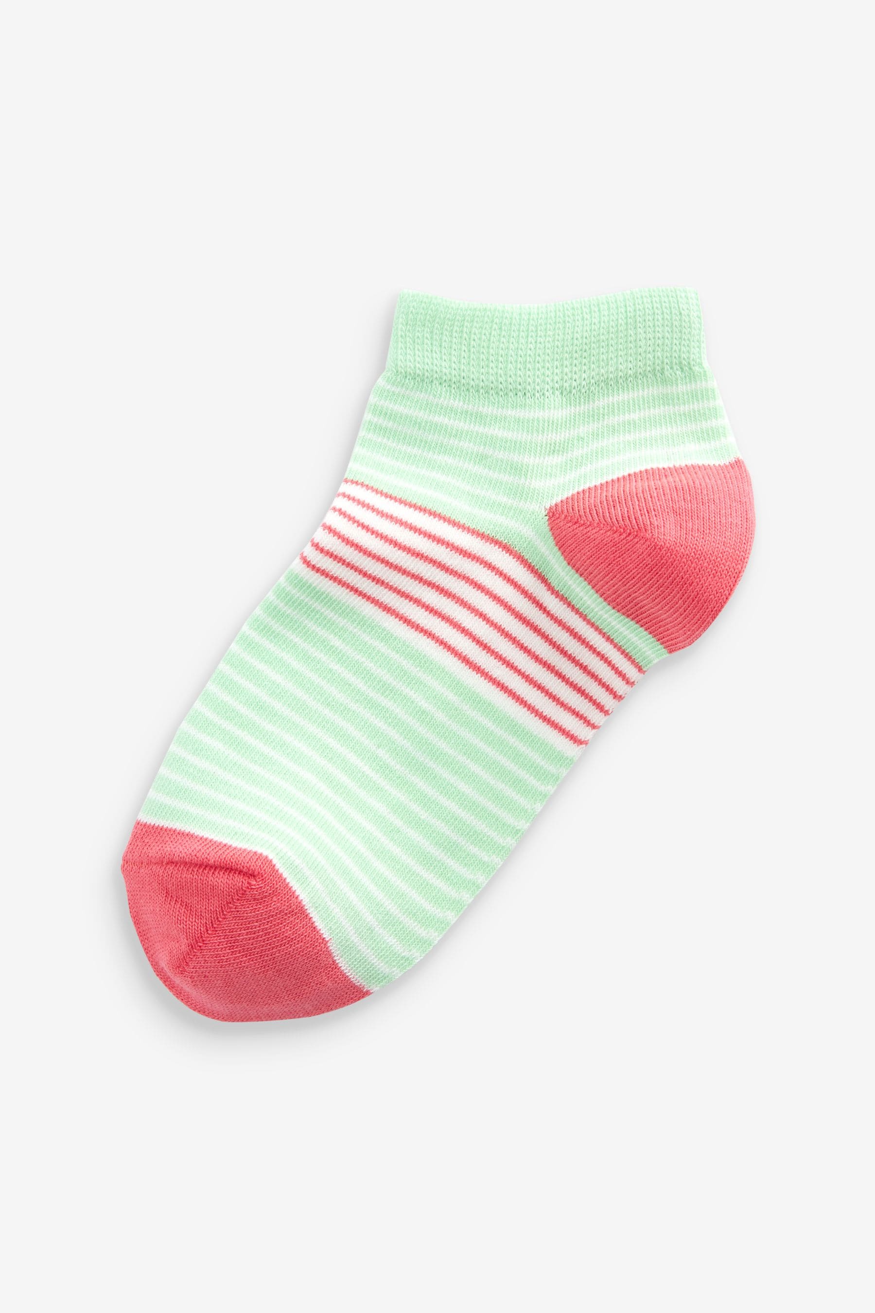 Multi 5 Pack Cotton Rich Bright Stripe Trainer Socks