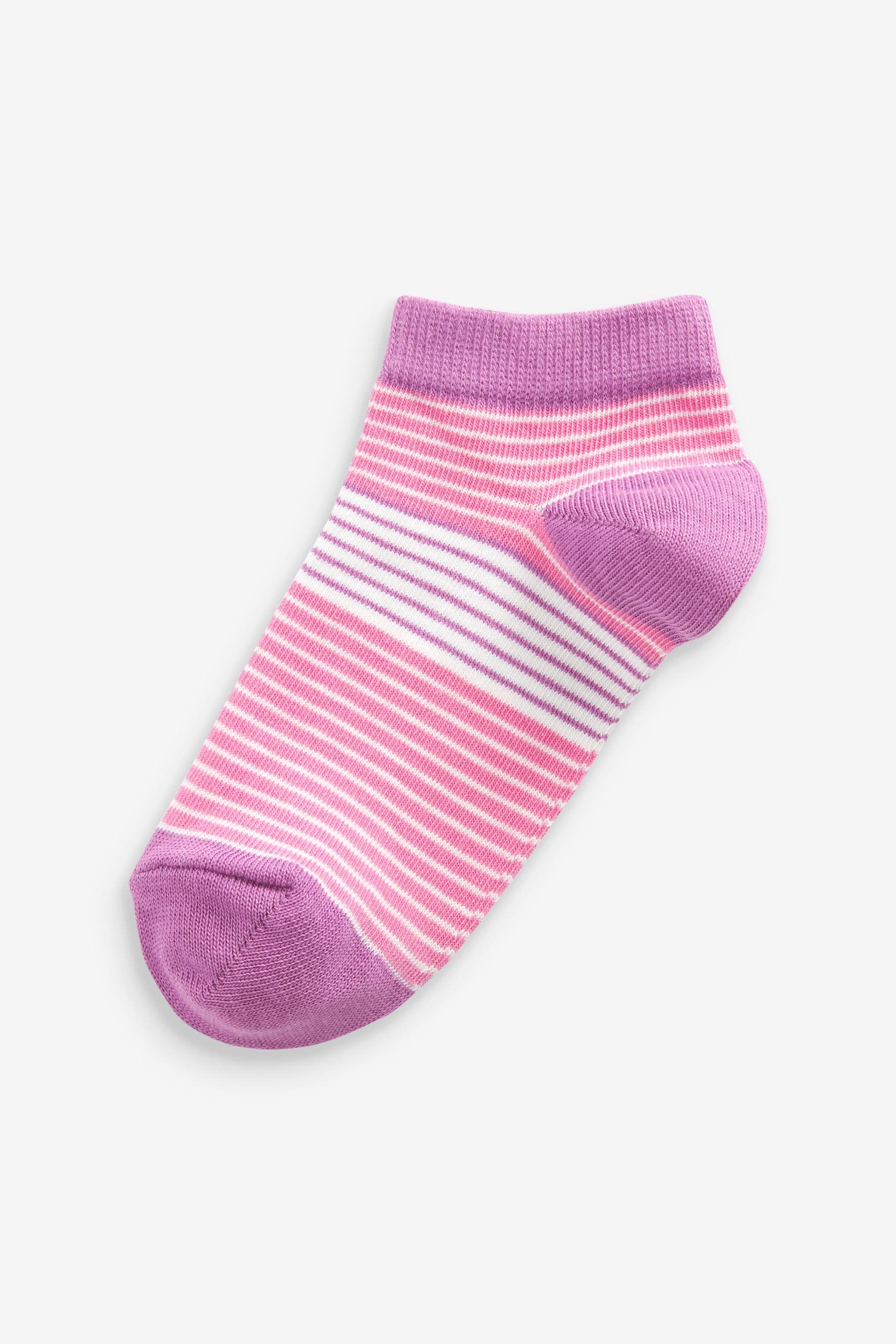 Multi 5 Pack Cotton Rich Stripe Trainer Socks