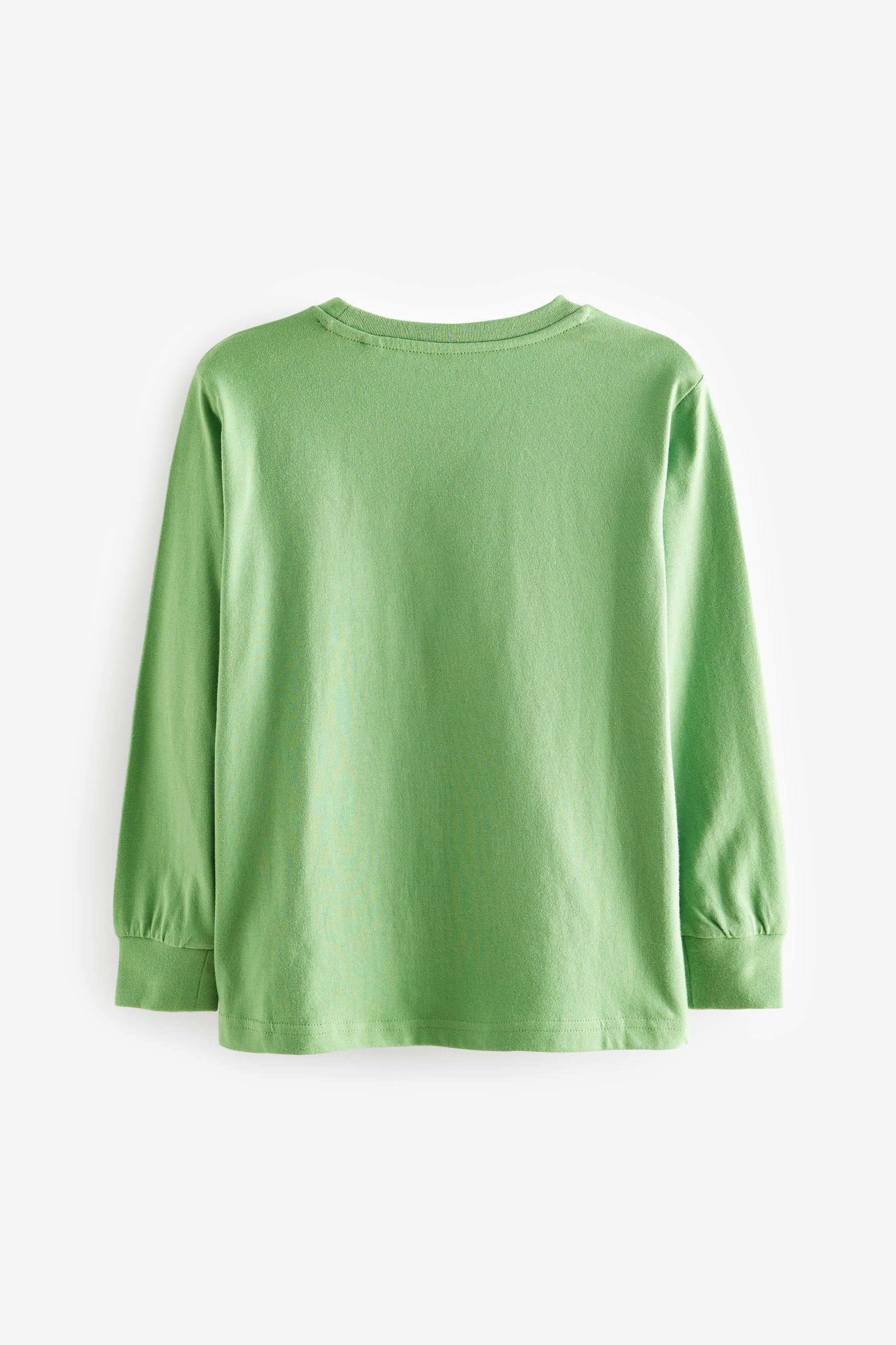 Green Minecraft Creeper 100% Cotton Long Sleeve Flippy Sequin T-Shirt (4-16yrs)