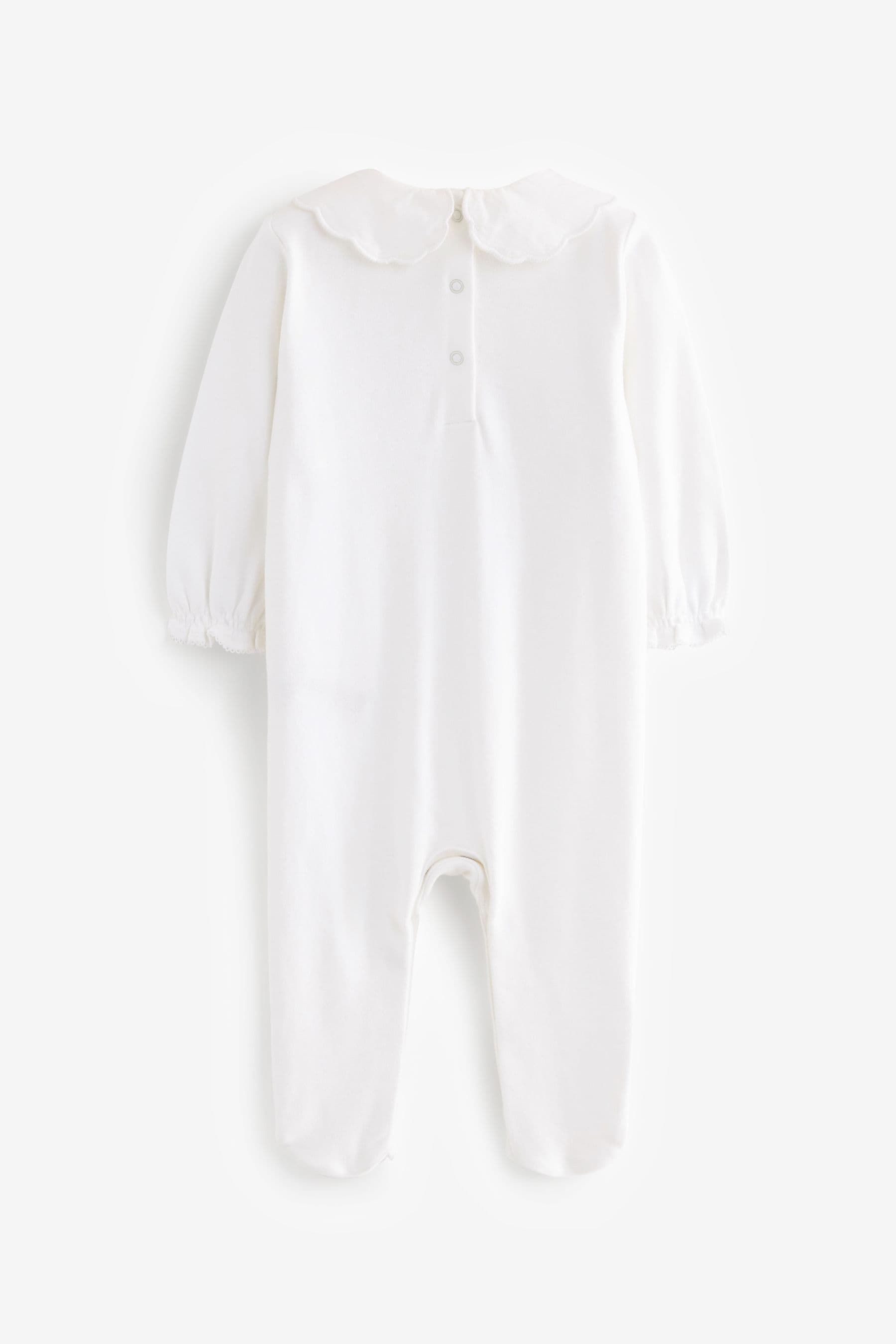 White Ground 100% Cotton Single Smart Sleepsuit (0-2yrs)