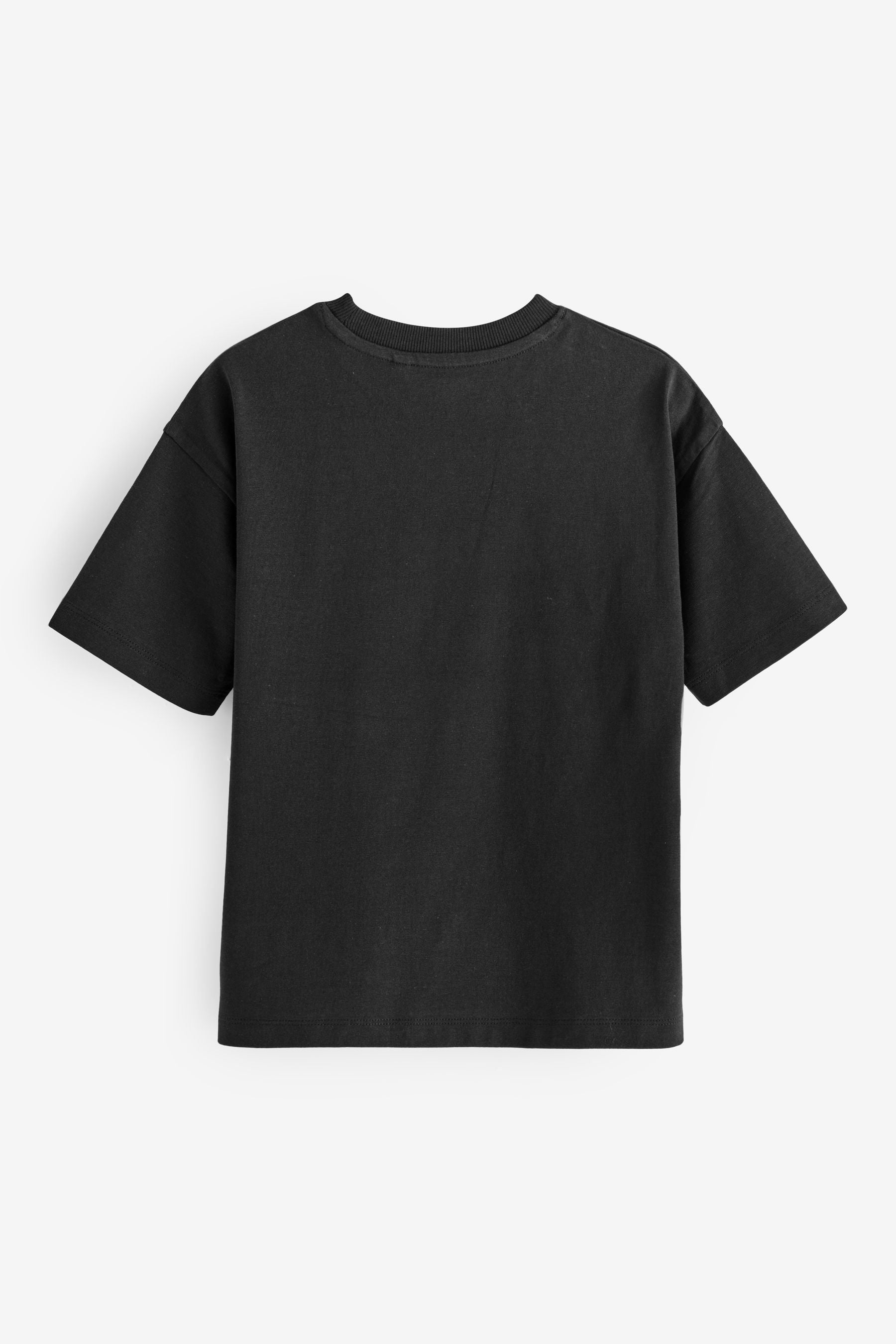 Black Relaxed Fit Short Sleeve 100% Cotton T-Shirt (3-16yrs)