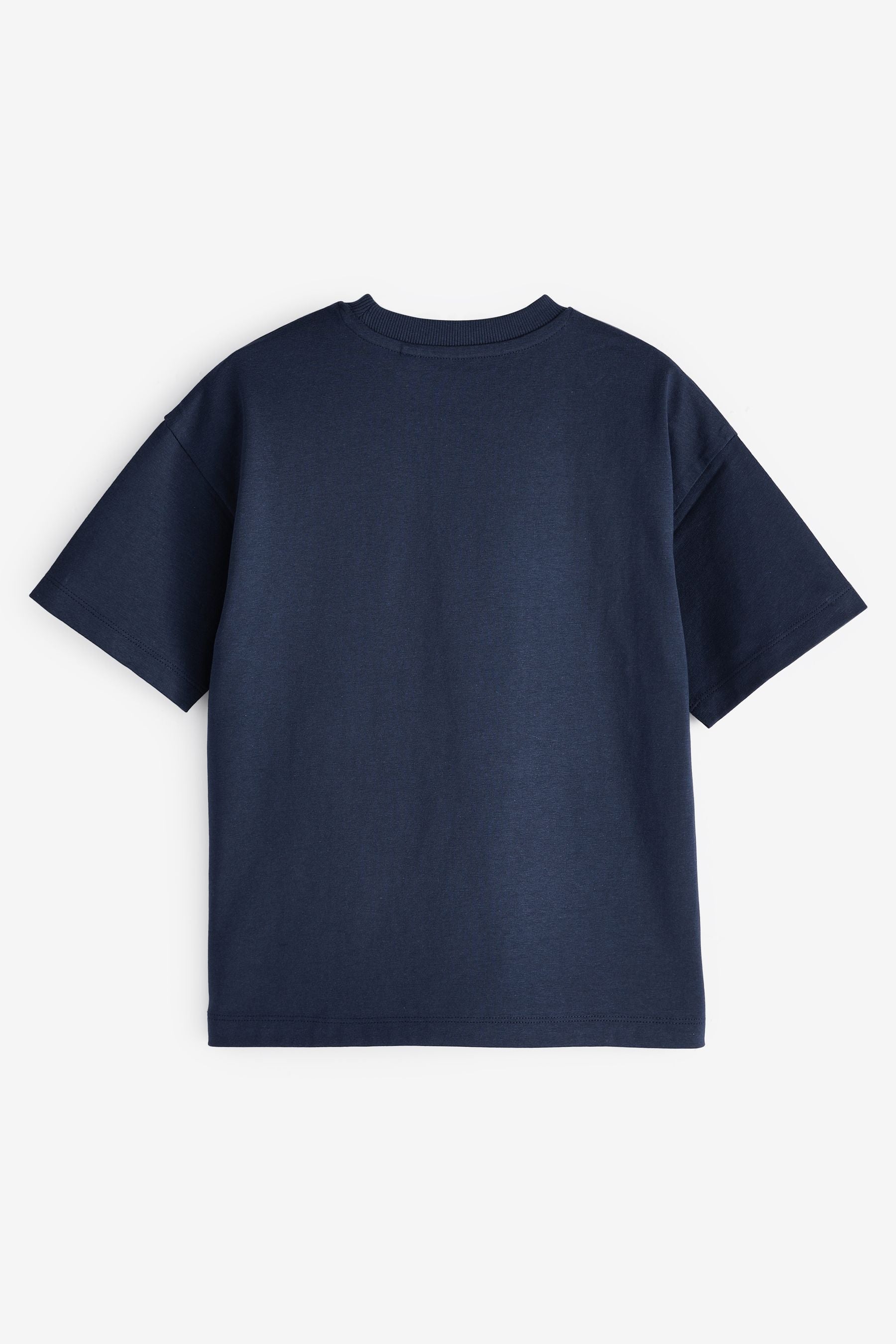 Blue Navy Relaxed Cotton Short Sleeve T-Shirt (3-16yrs)