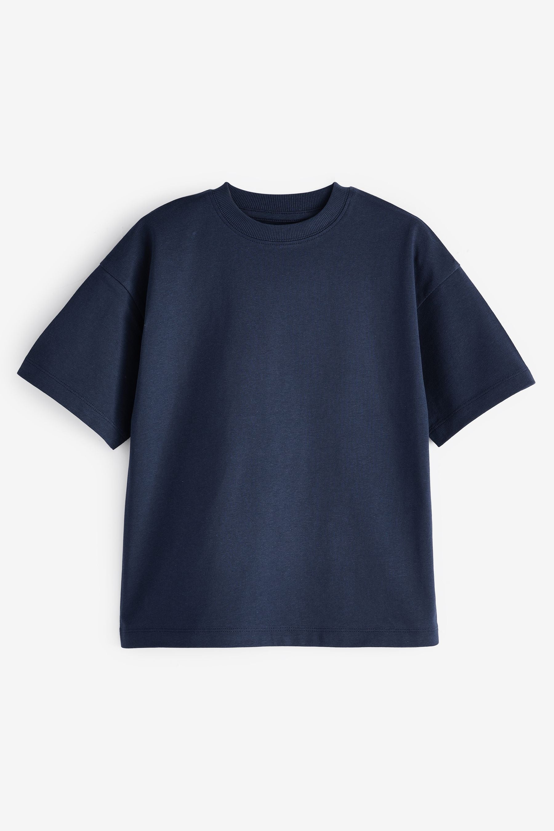 Blue Navy Relaxed Fit Short Sleeve 100% Cotton T-Shirt (3-16yrs)