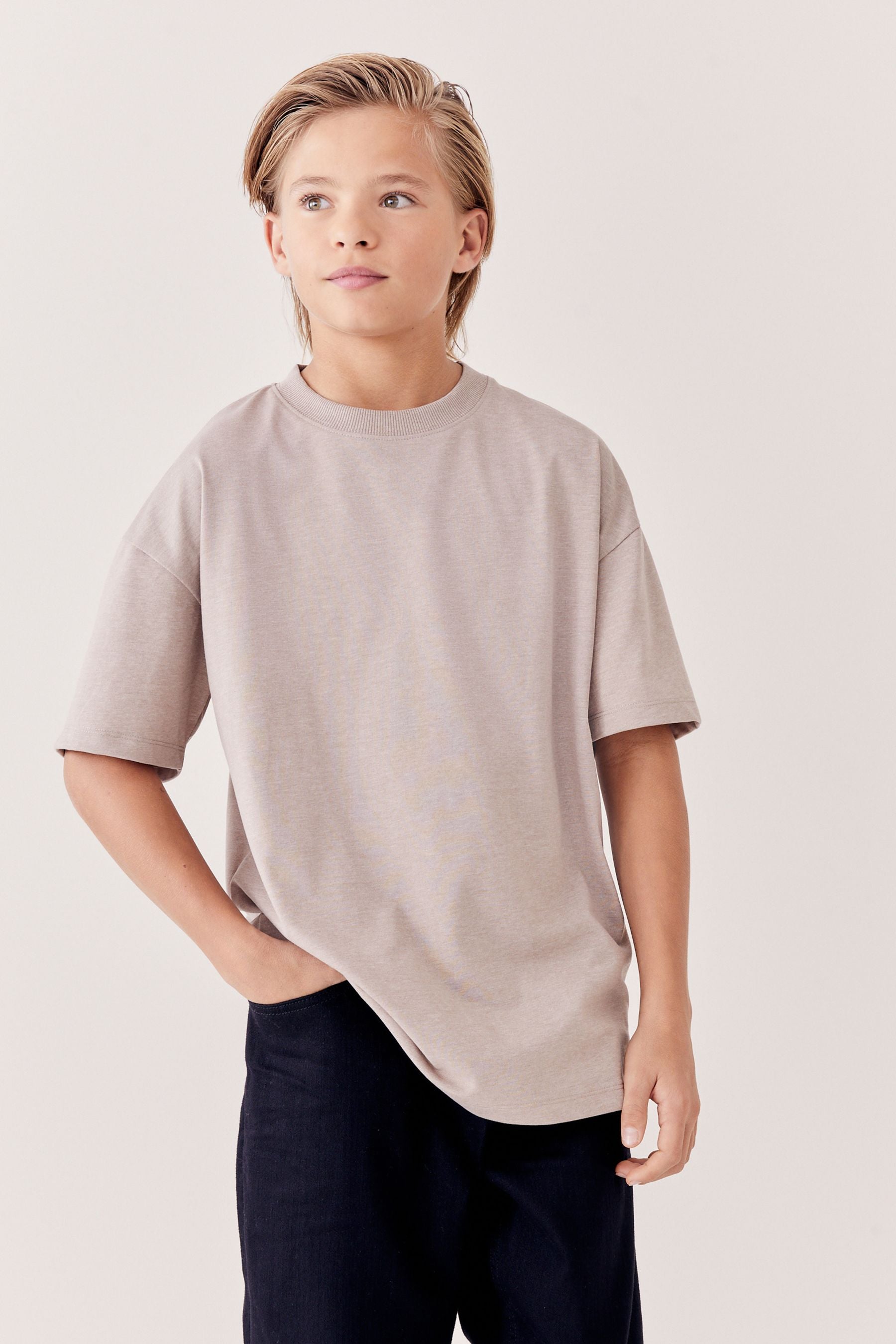 Brown Natural Relaxed Fit Short Sleeve 100% Cotton T-Shirt (3-16yrs)