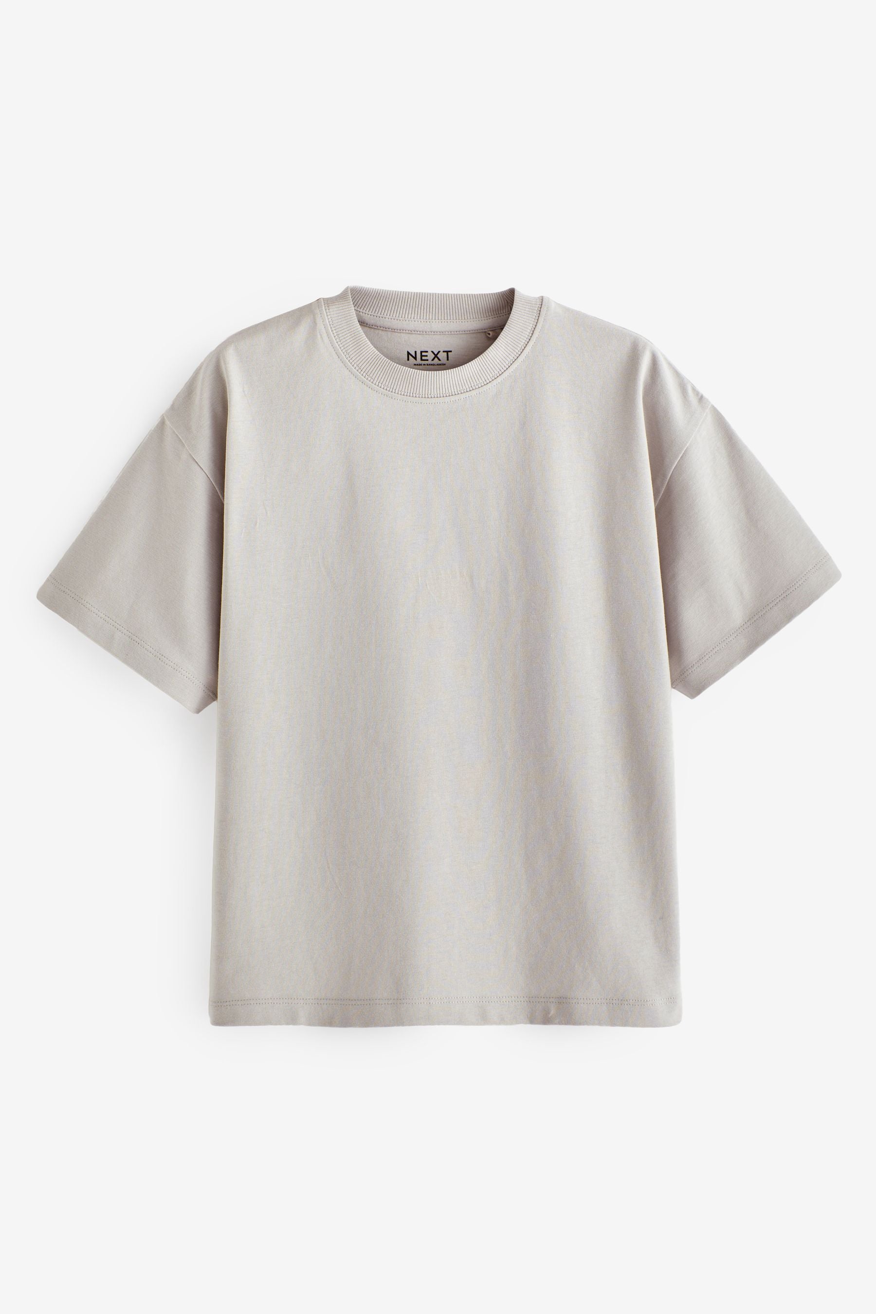 Grey Pale Oversized Fit Short Sleeve 100% Cotton T-Shirt (3-16yrs)