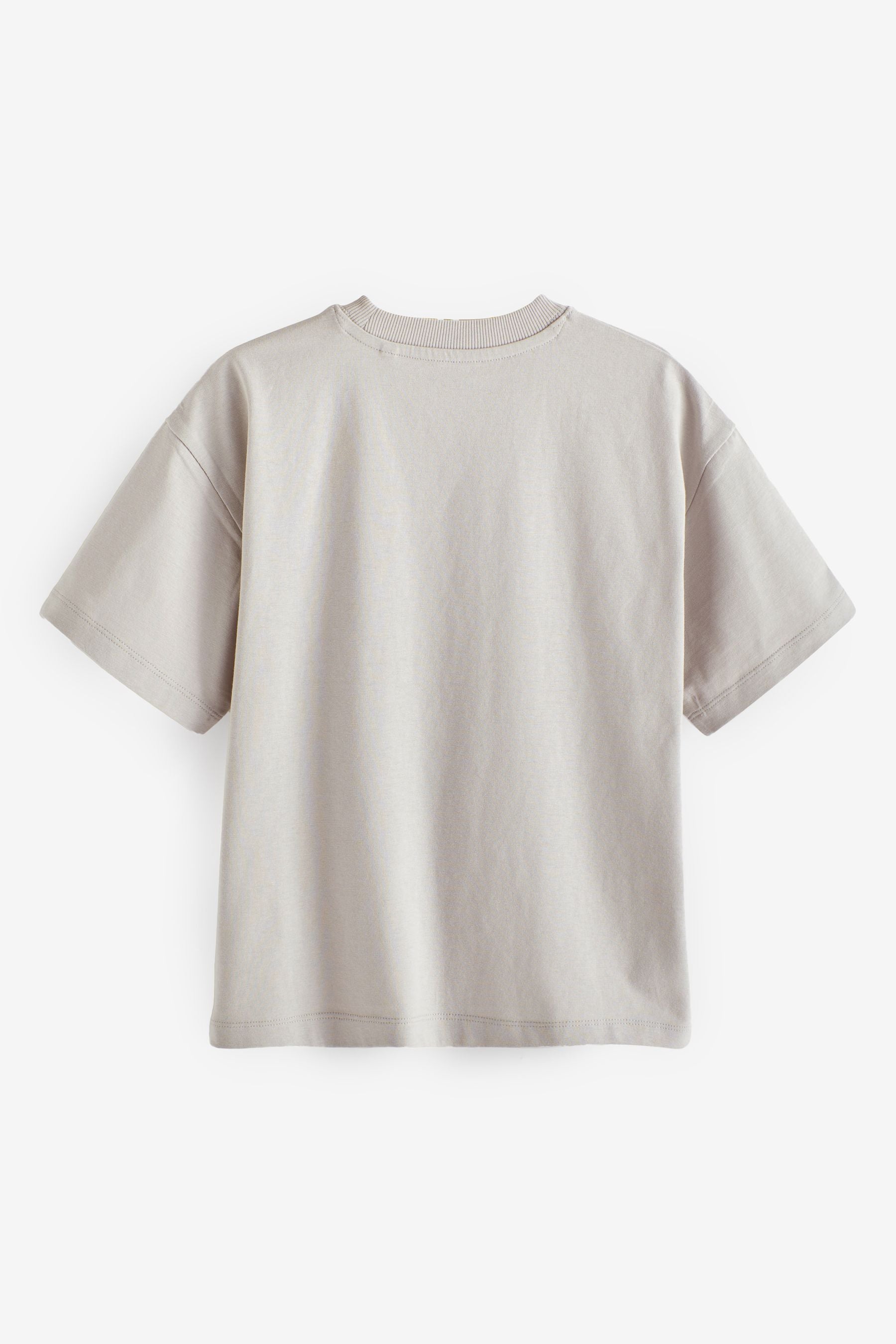 Grey Pale Oversized Fit Short Sleeve 100% Cotton T-Shirt (3-16yrs)