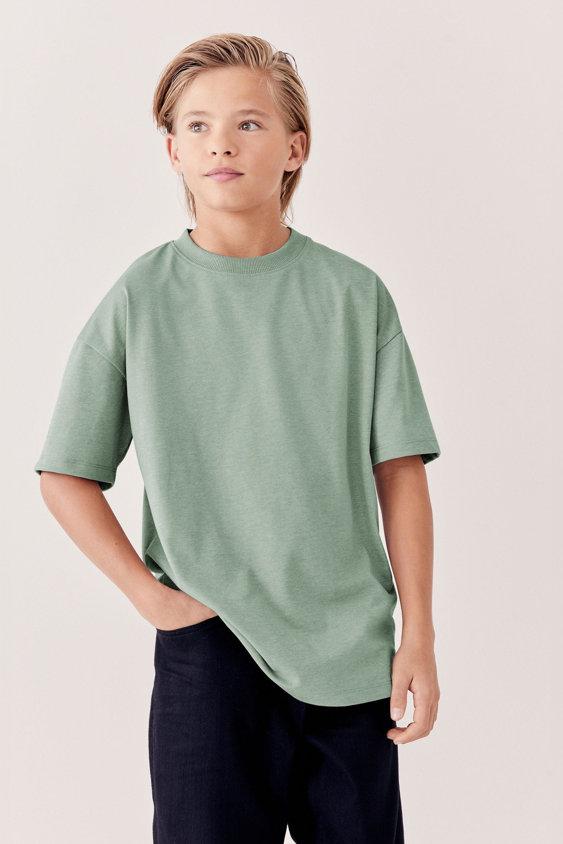 Green Mineral Relaxed Fit Short Sleeve 100% Cotton T-Shirt (3-16yrs)