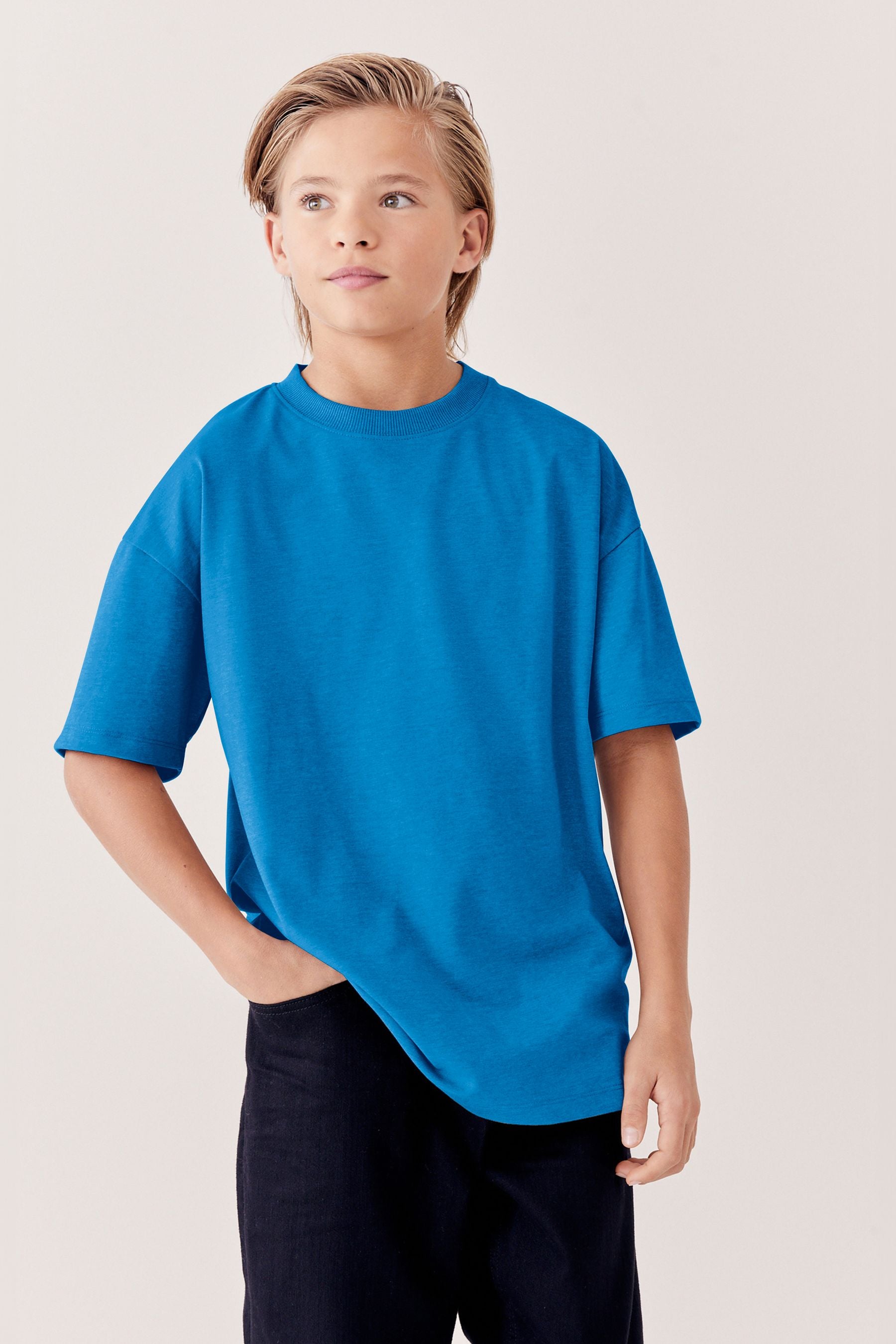 Blue Bright Relaxed Fit Short Sleeve 100% Cotton T-Shirt (3-16yrs)