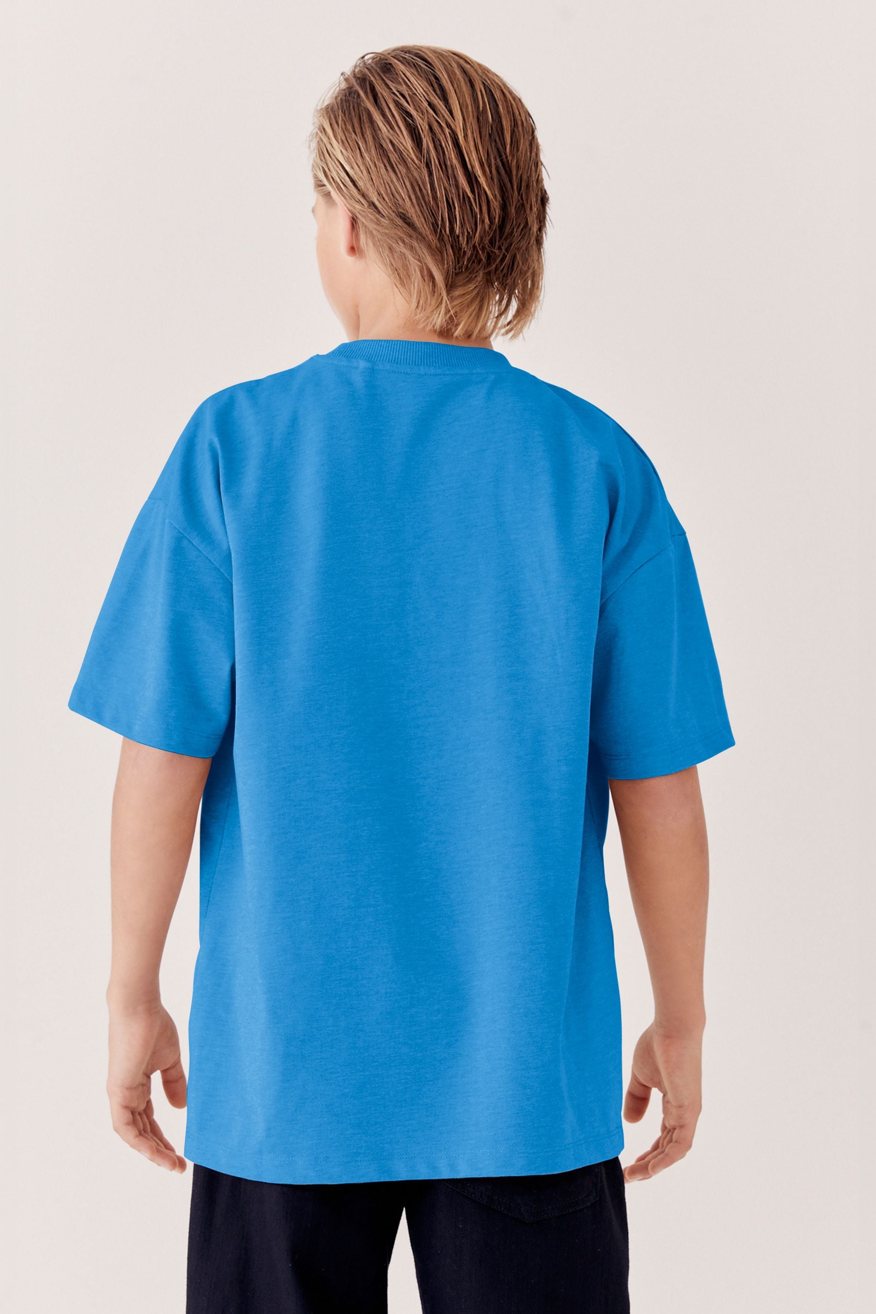 Blue Bright Relaxed Fit Short Sleeve 100% Cotton T-Shirt (3-16yrs)