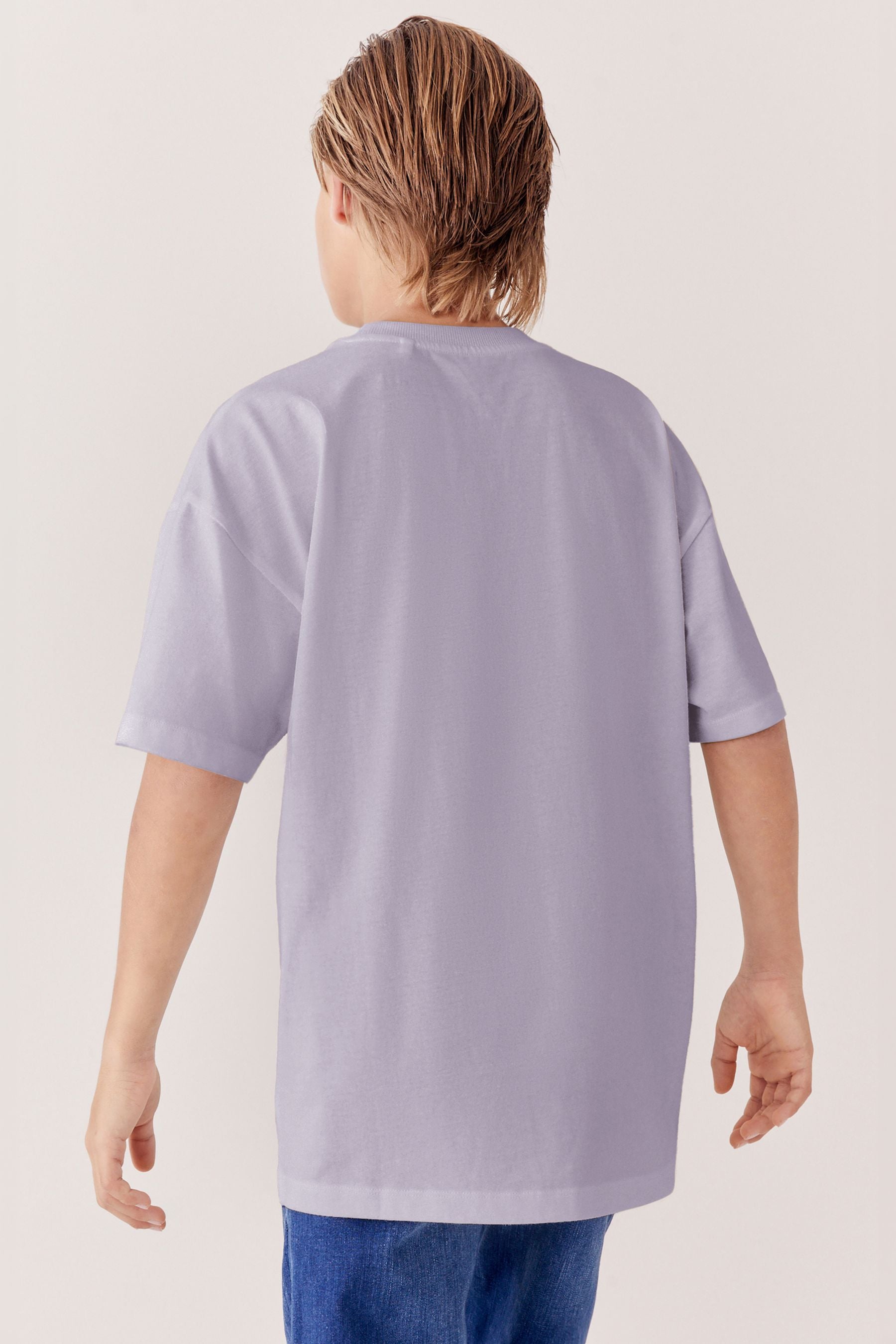 Lilac Purple Oversized Cotton Short Sleeve T-Shirt (3-16yrs)