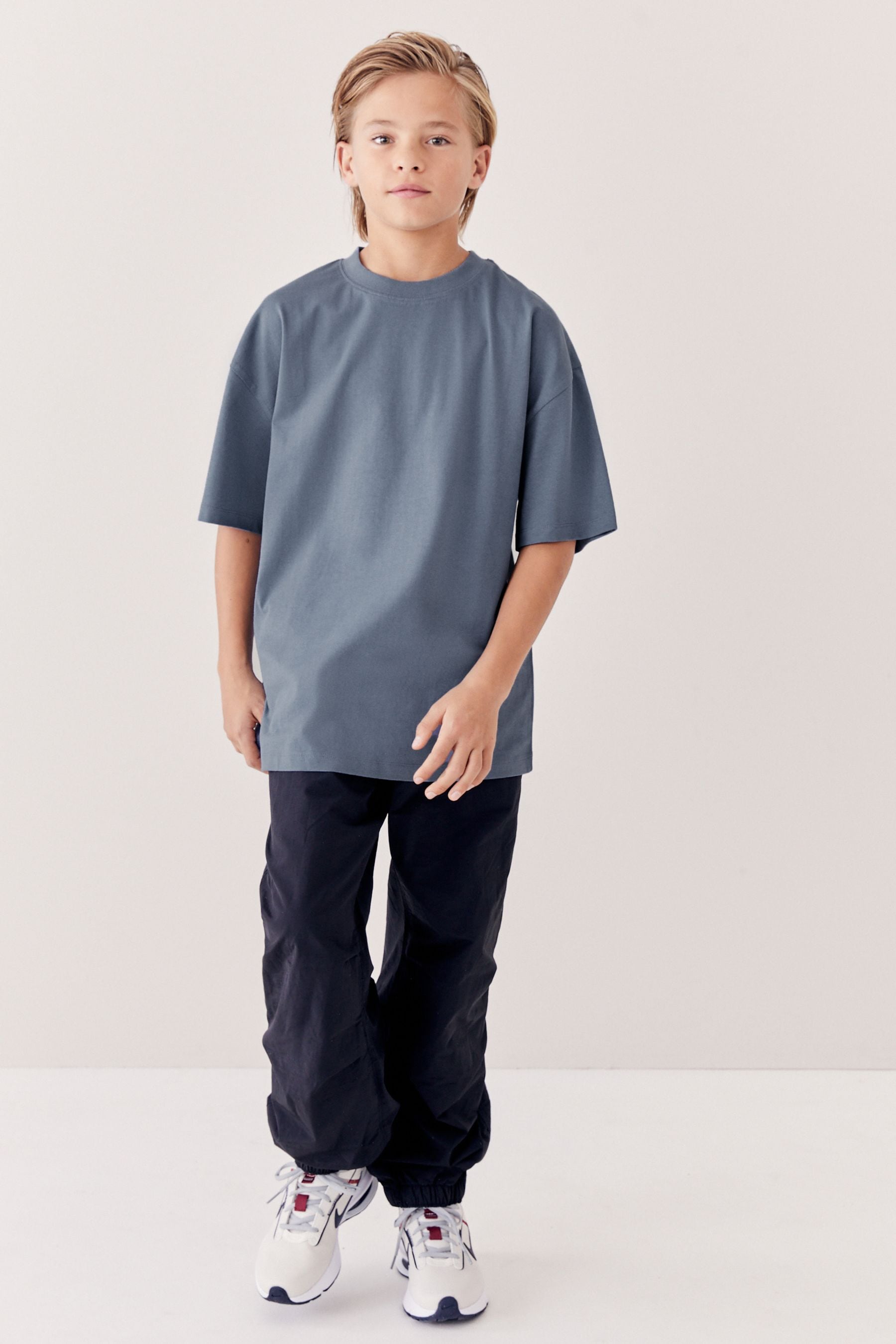 Blue Oversized Cotton Short Sleeve T-Shirt (3-16yrs)