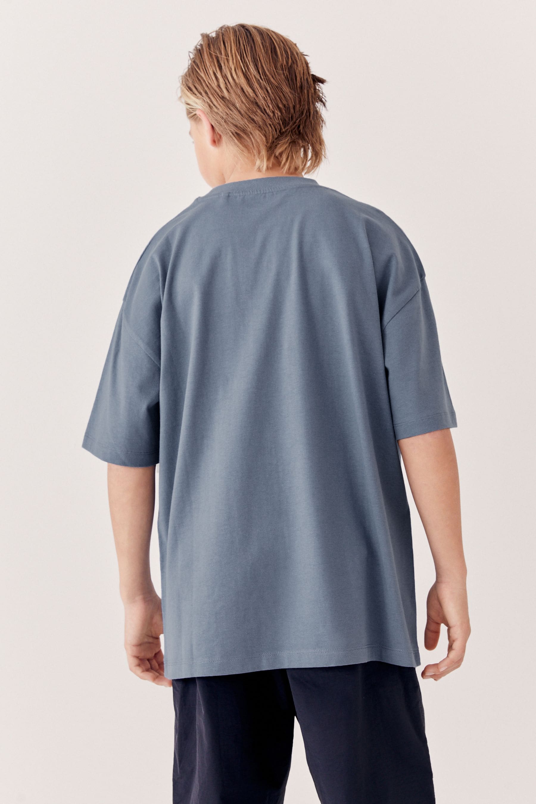 Blue Oversized Cotton Short Sleeve T-Shirt (3-16yrs)