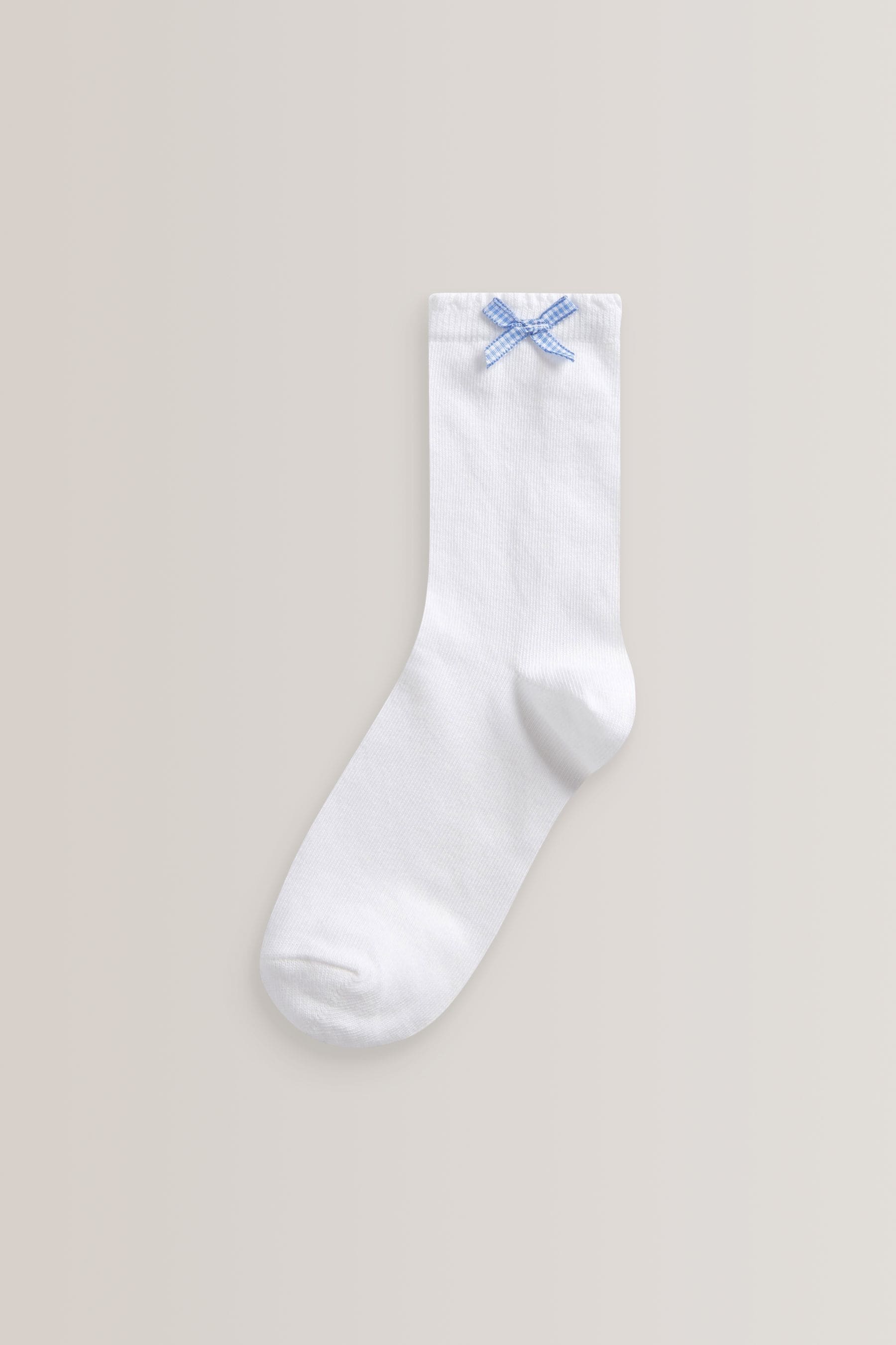 Blue 5 Pack Cotton Rich Gingham Ankle School Socks