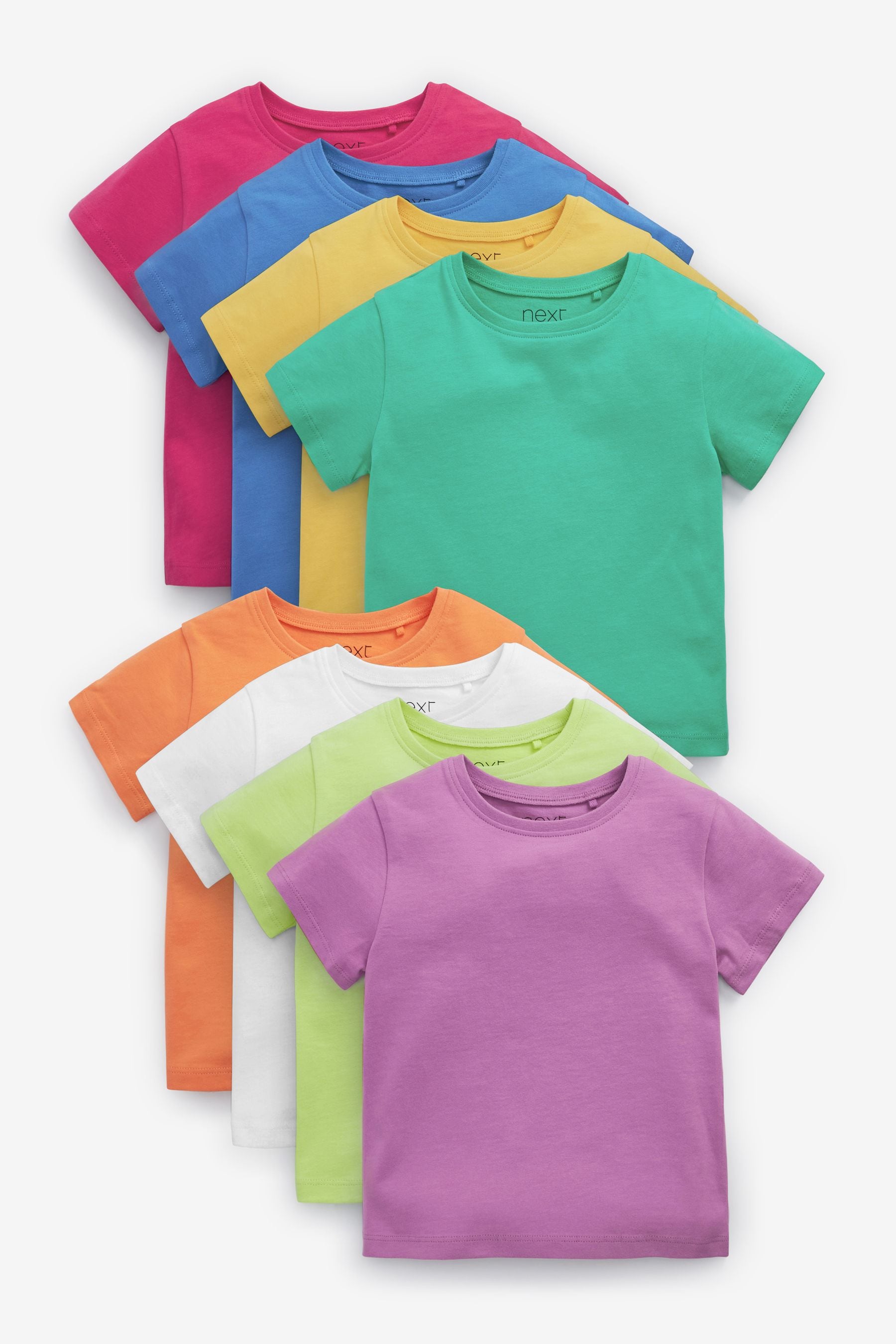 Multi Brights 8 Pack Cotton T-Shirts (3mths-7yrs)