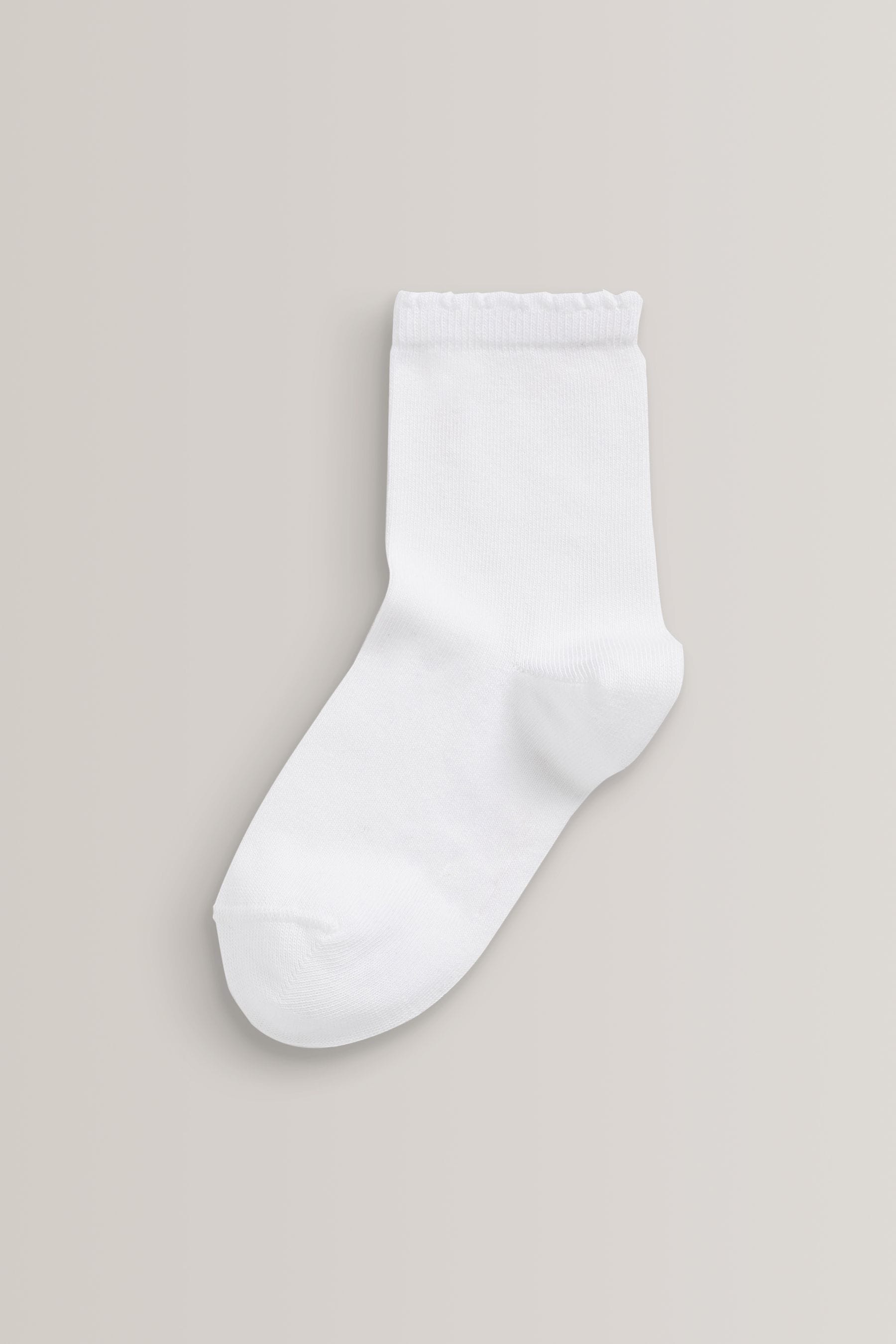 White 5 Pack Cotton Rich School Ankle Socks