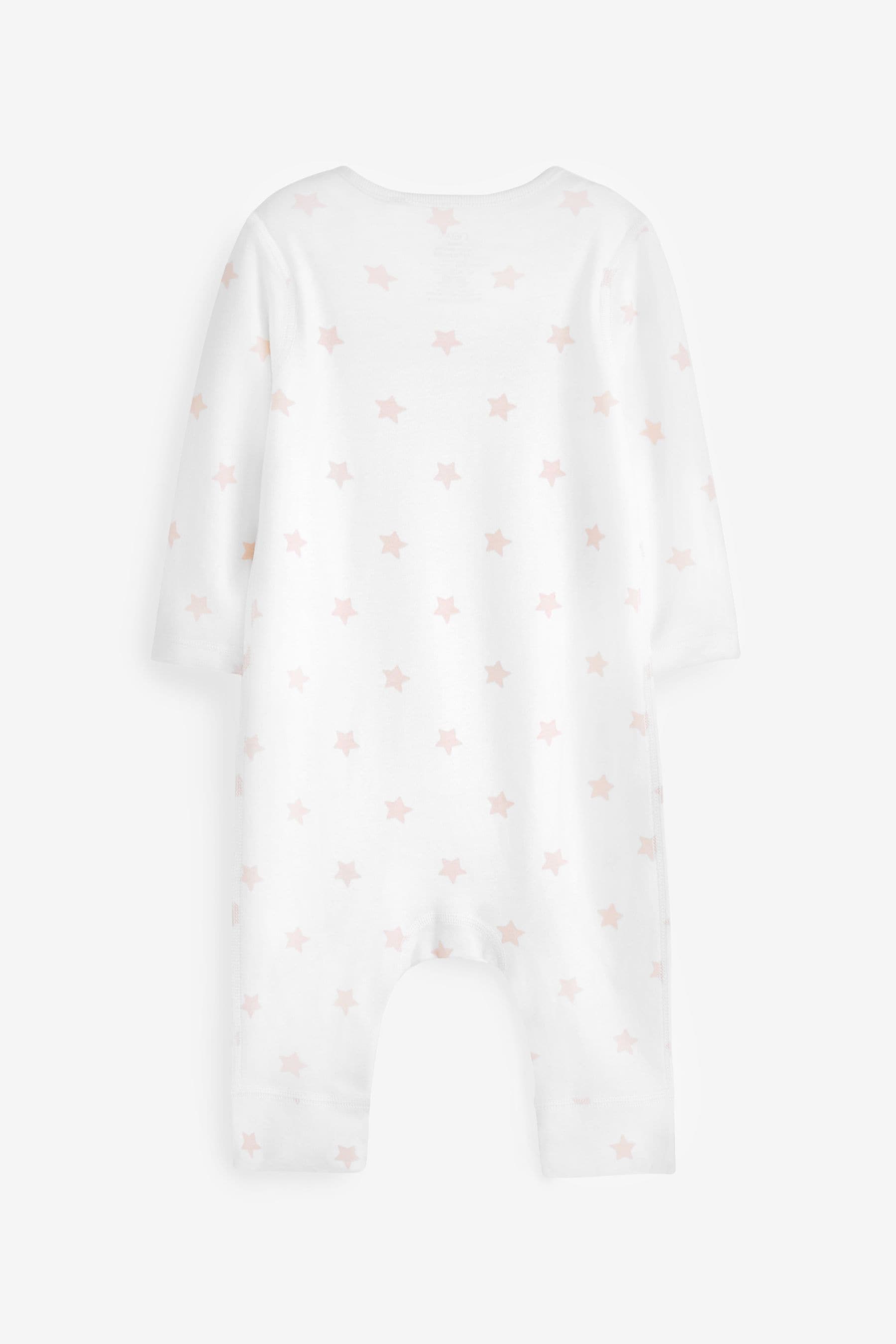 Pink Star 2 Pack Kind To Skin Baby Sleepsuits (0-2yrs)