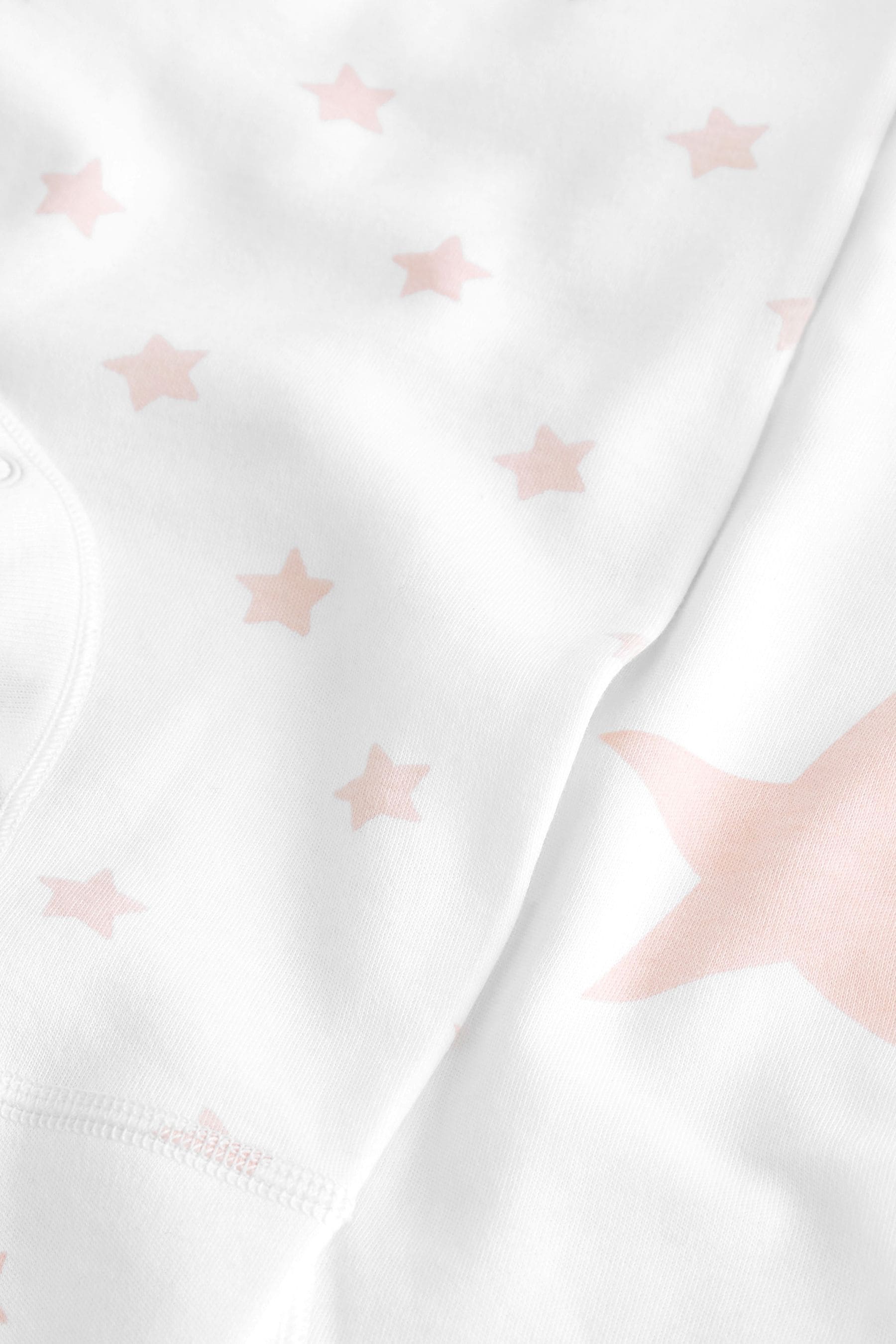 Pink Star 2 Pack Kind To Skin Baby Sleepsuits (0-2yrs)