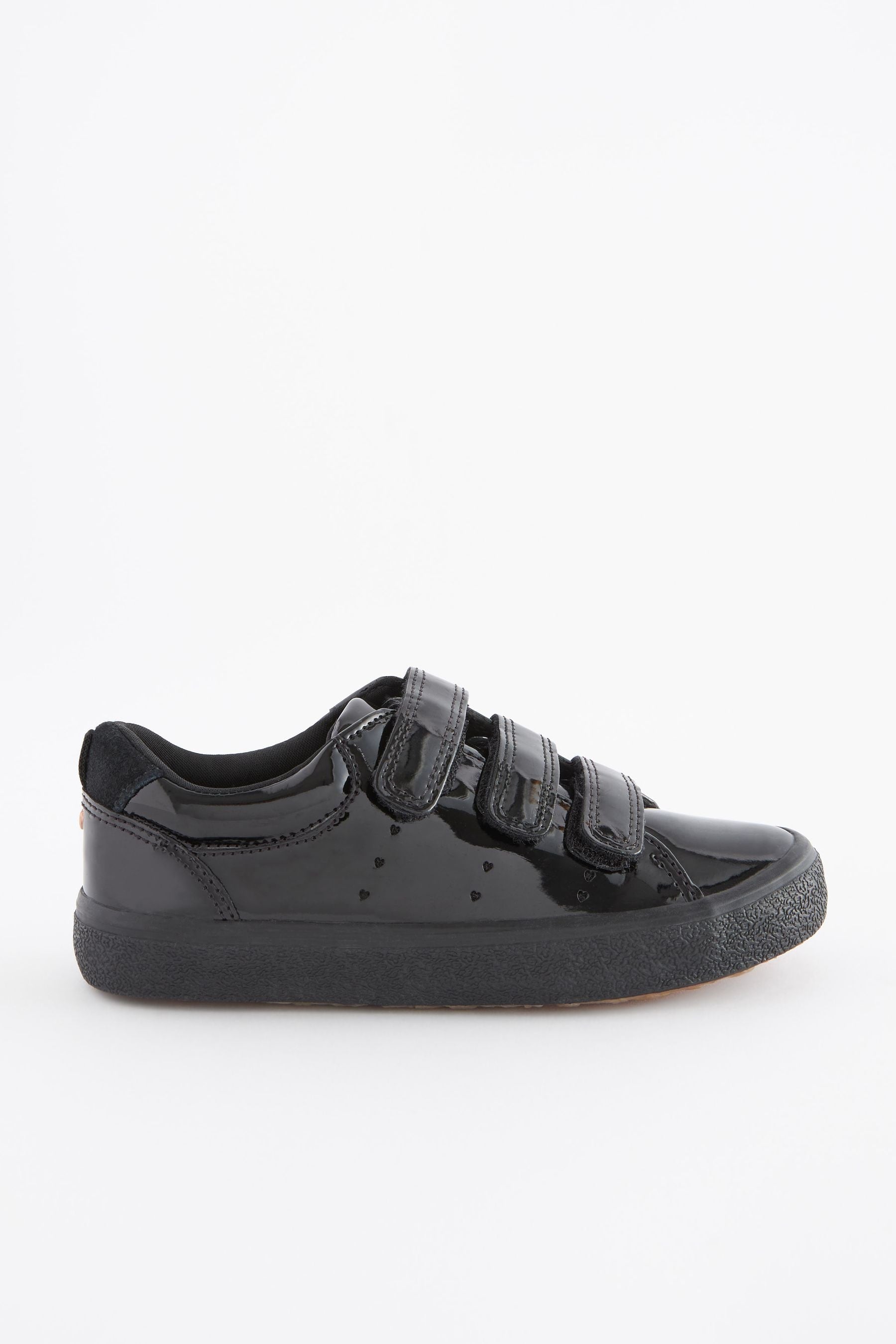 Black Patent Touch Fastening Trainers