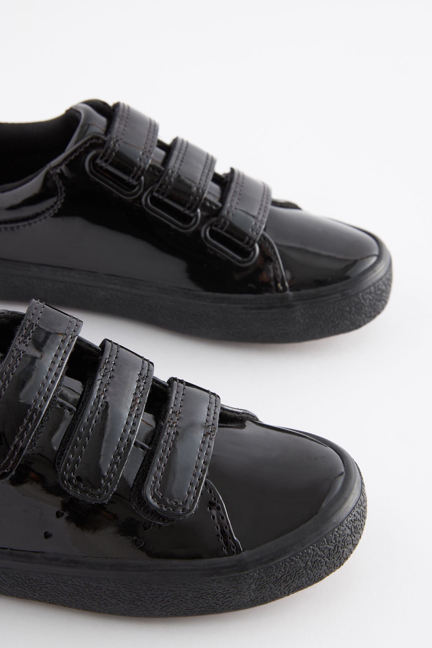 Black Patent Touch Fastening Trainers