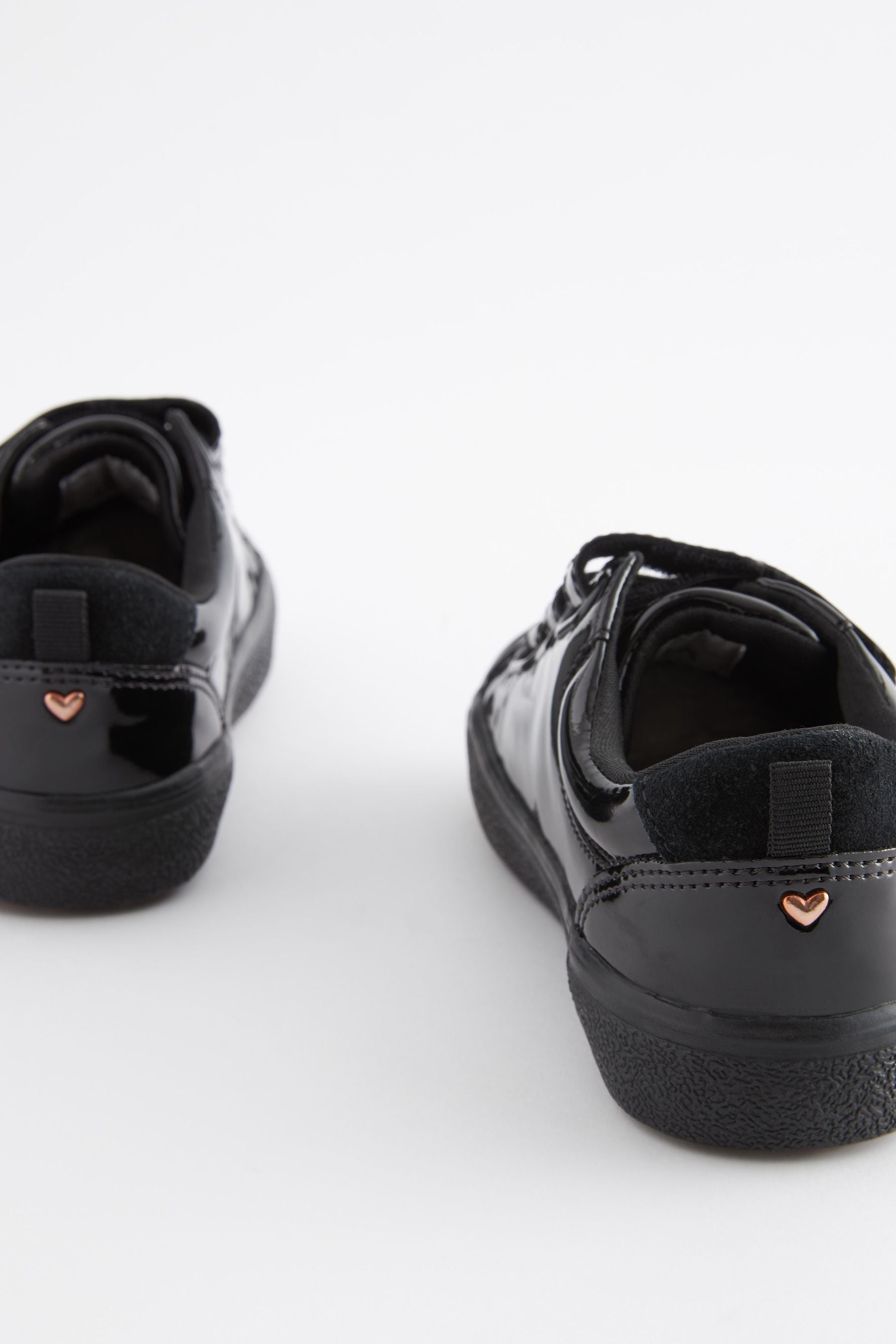 Black Patent Touch Fastening Trainers