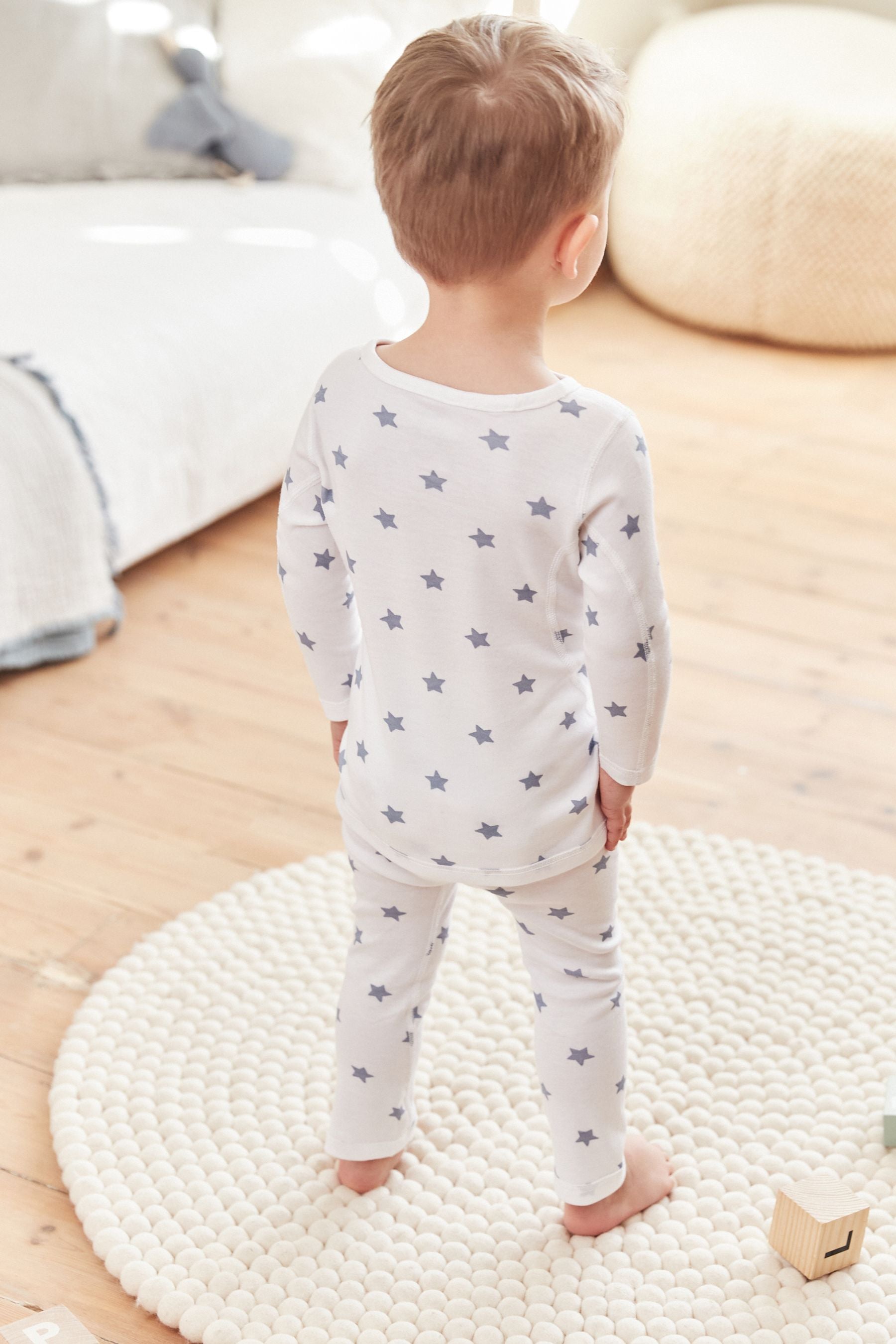 Blue/ White Star 2 Pack Kind To Skin Pyjama Set (9mths-12yrs)