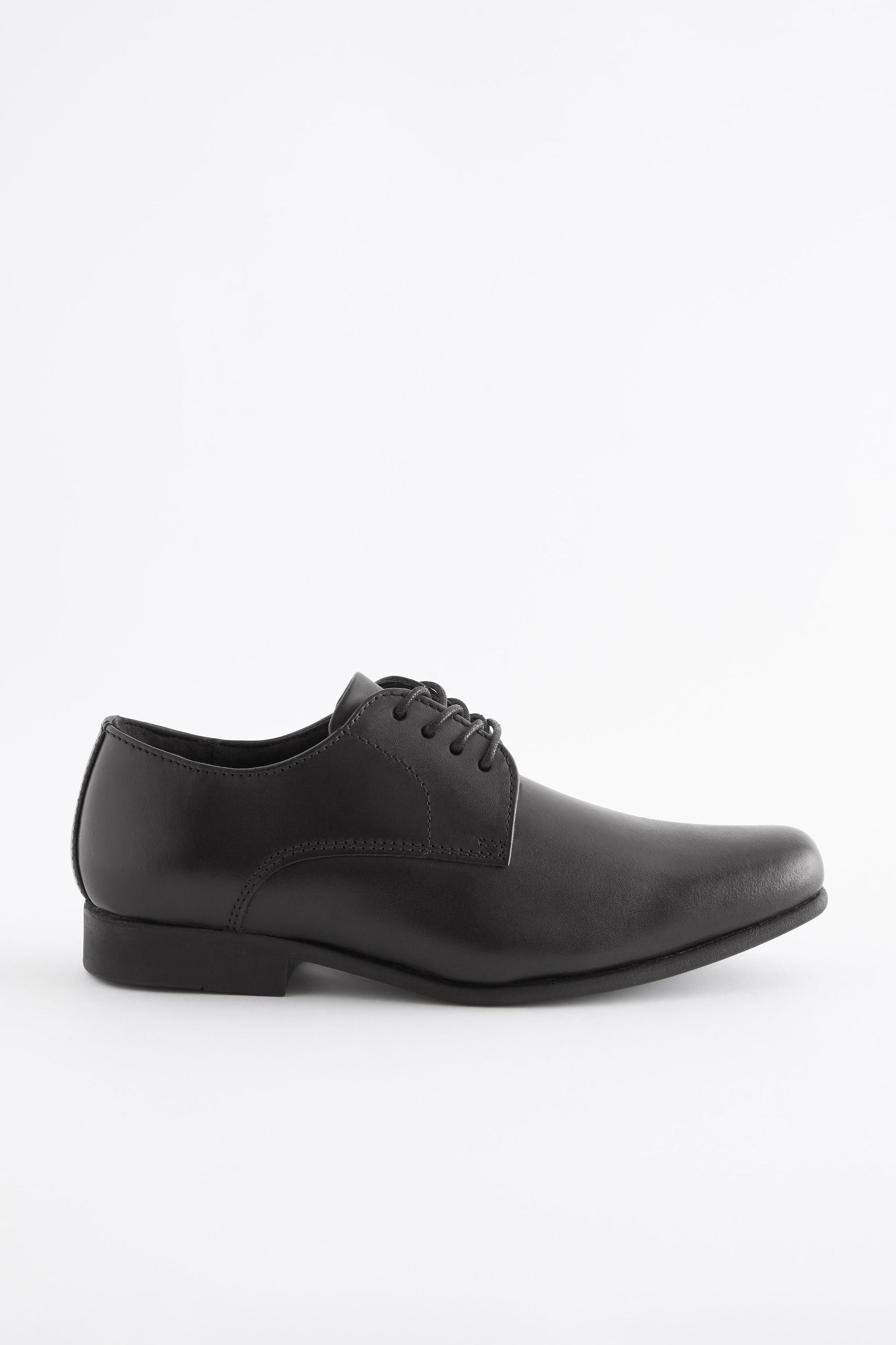 Black Wide Fit (G) School Leather Lace Up Shoes