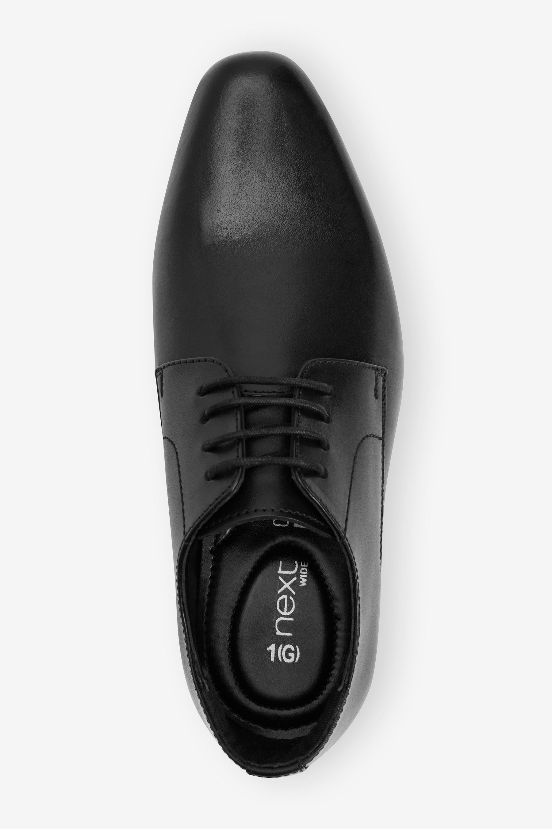 Black Wide Fit (G) School Leather Lace Up Shoes