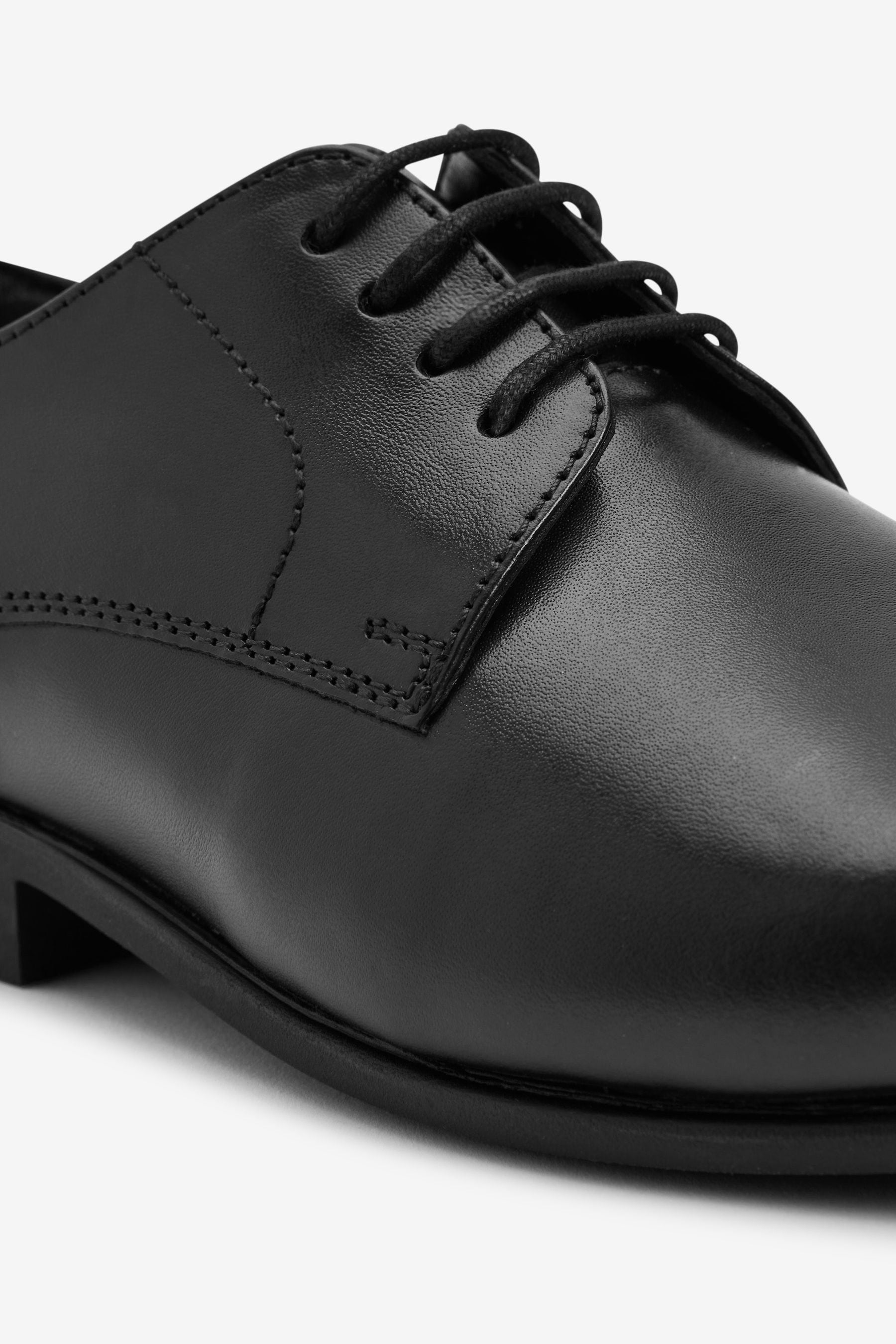 Black Wide Fit (G) School Leather Lace Up Shoes