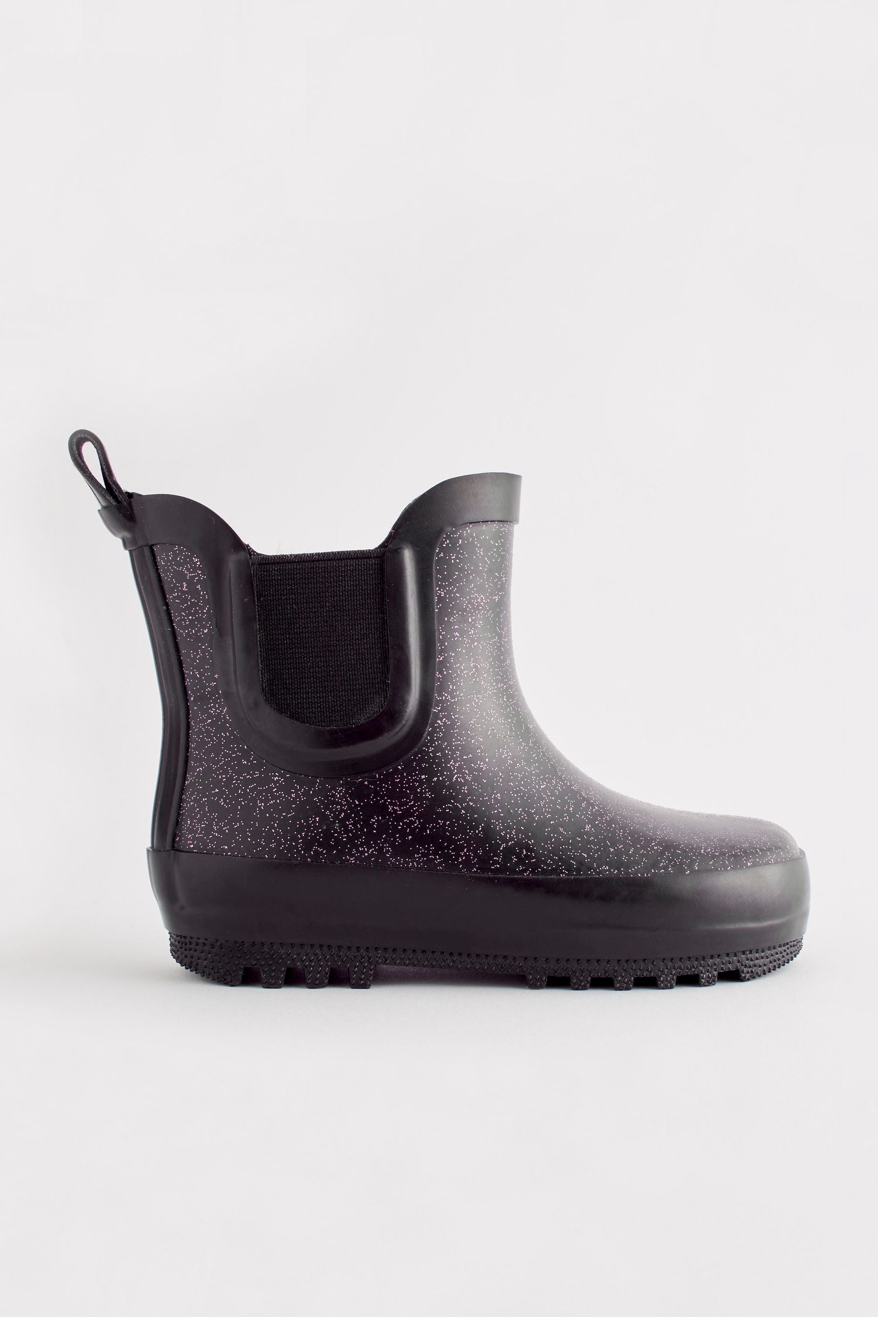 Black Glitter Chelsea Wellies