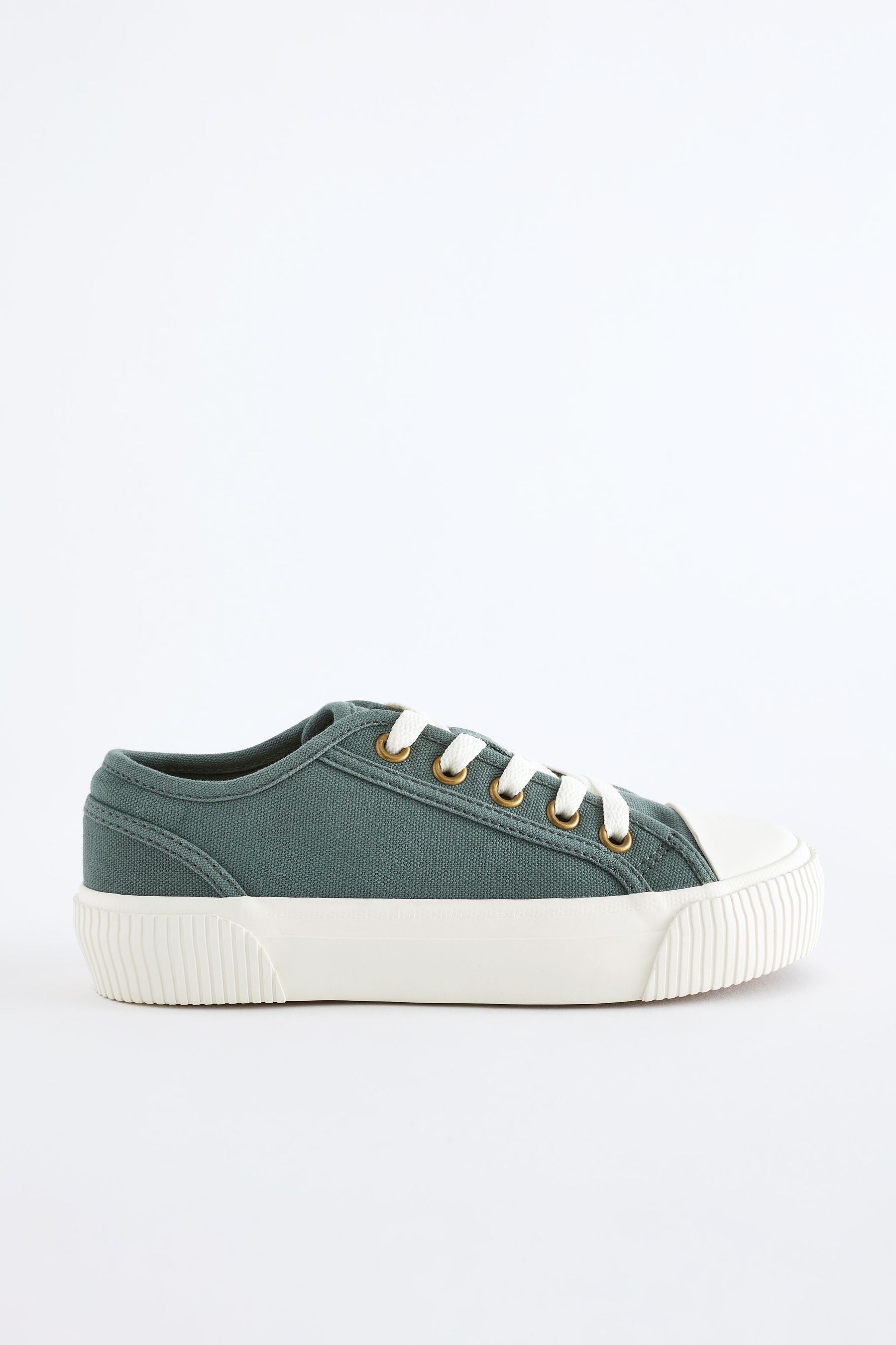 Green Lace-Up Low Trainers