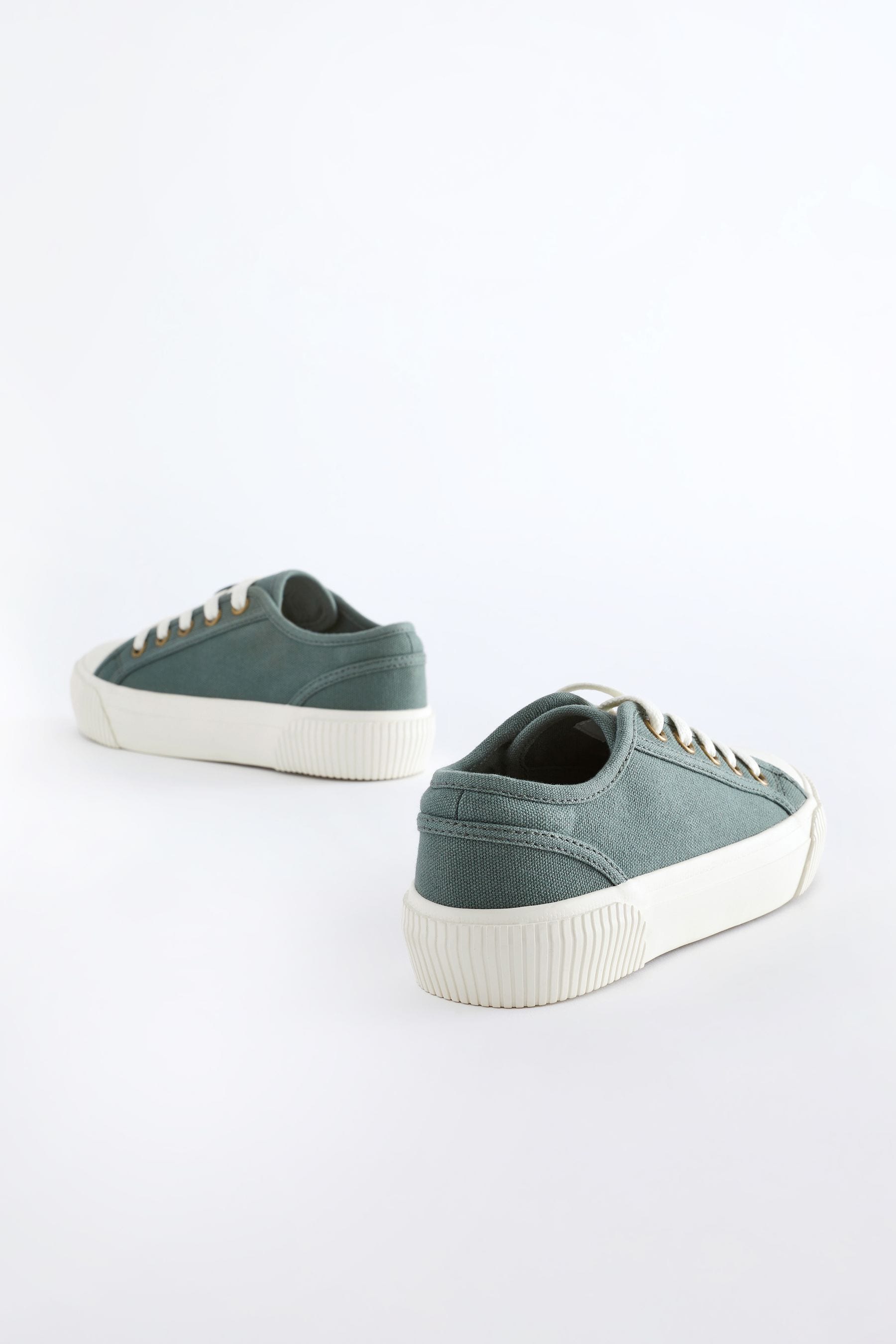 Green Lace-Up Low Trainers