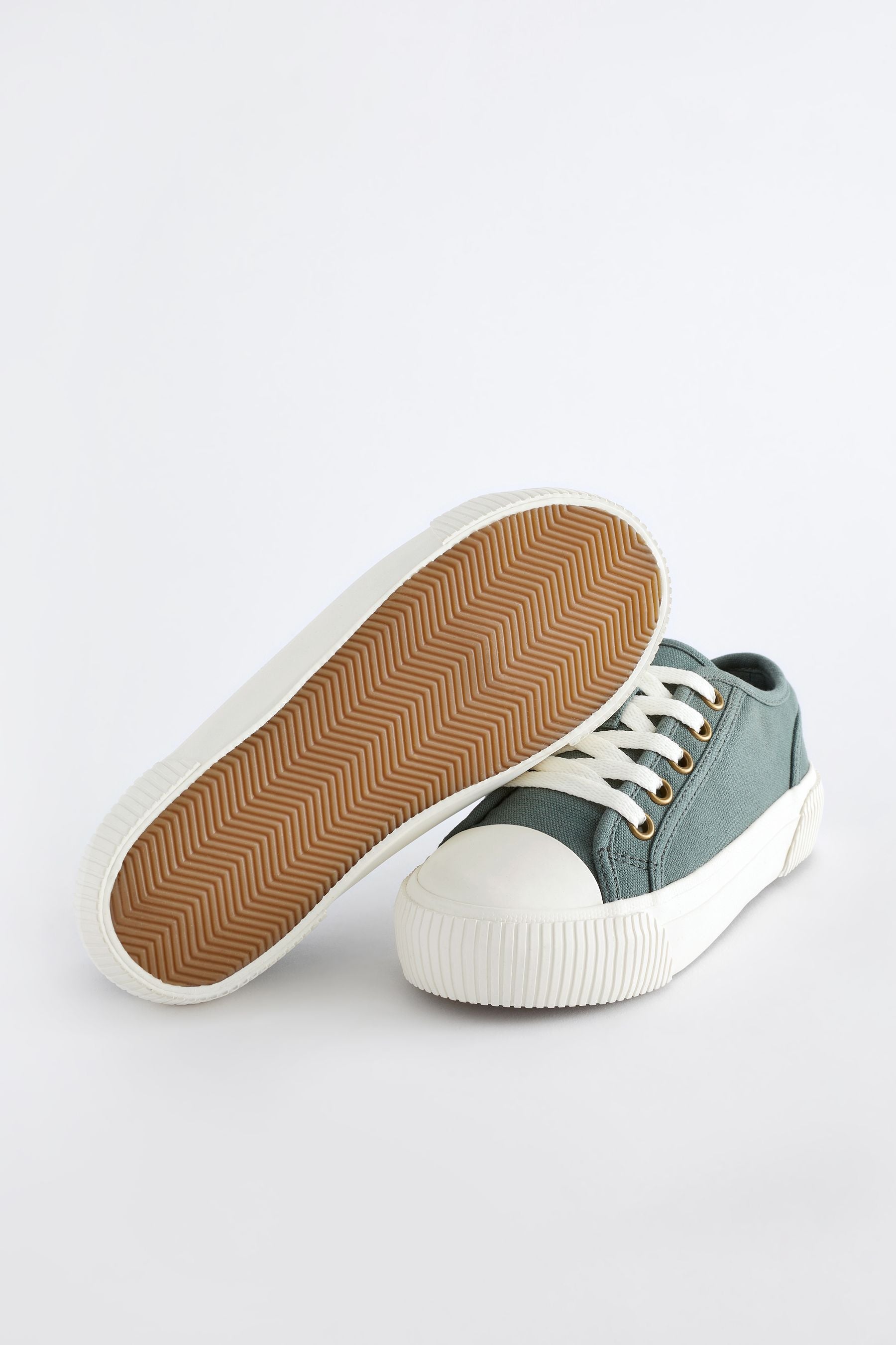 Green Lace-Up Low Trainers