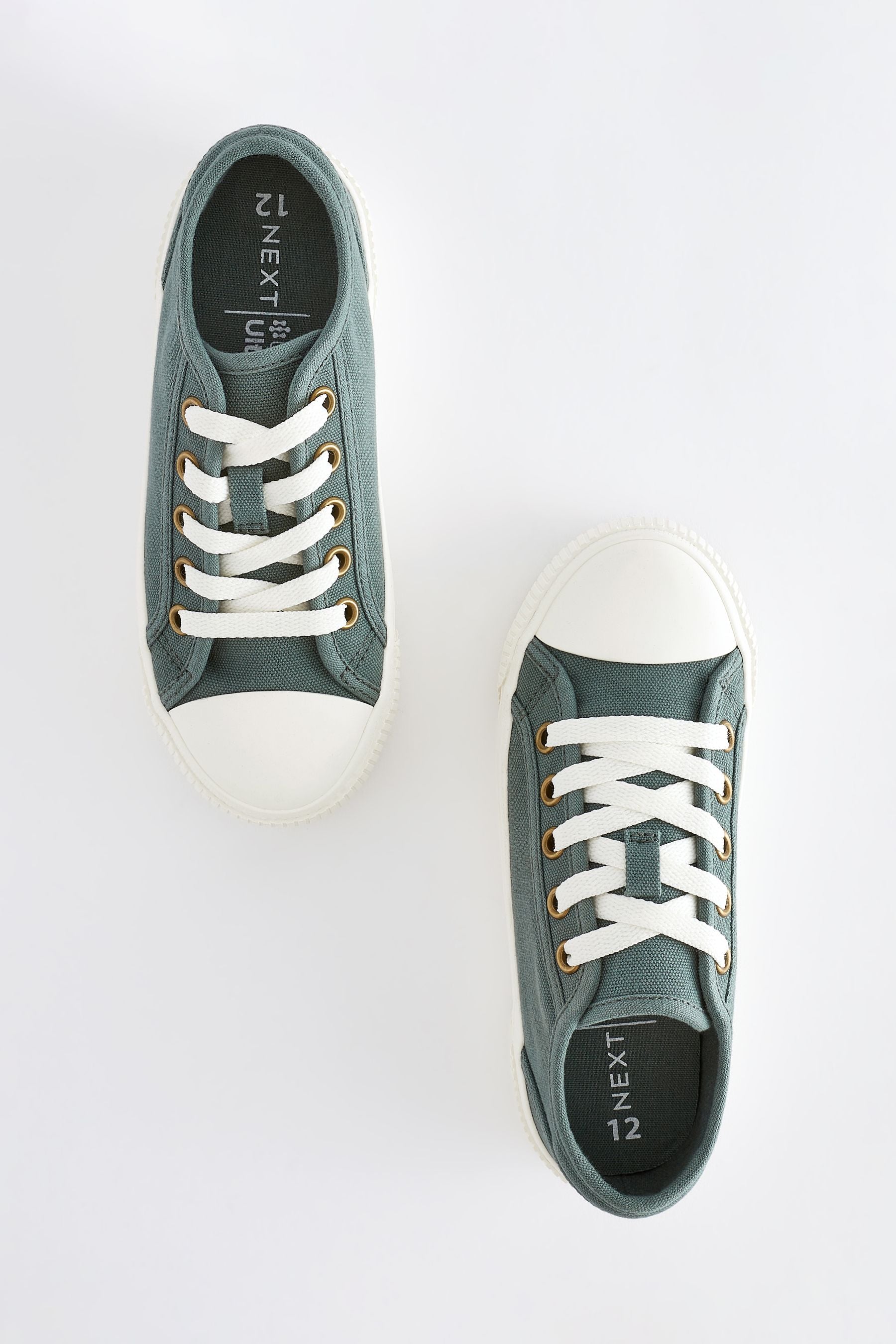 Green Lace-Up Low Trainers