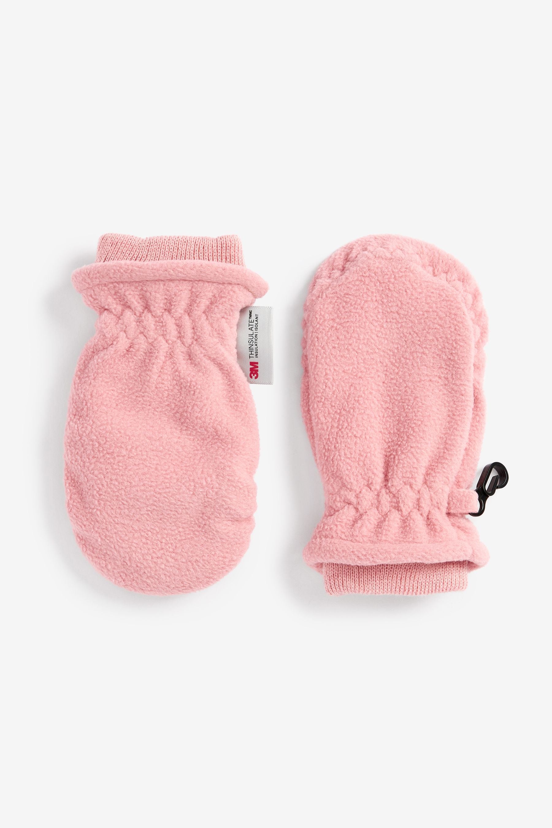 Pink/Grey Thermal Fleece Mitts 2 Pack (3mths-6yrs)