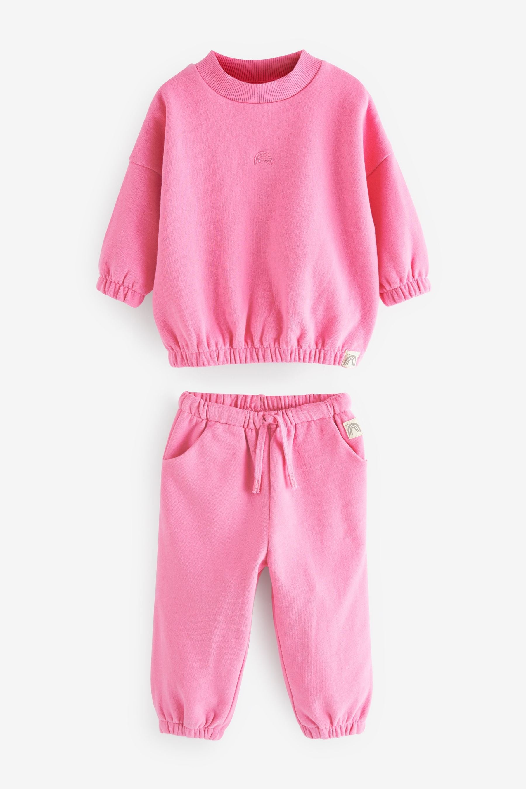 Bright Pink Sweat Top and Jogger Set (3mths-7yrs)