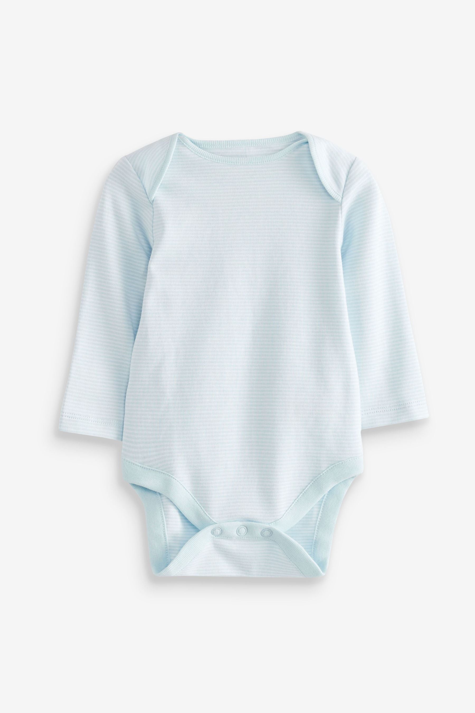 Blue/White Elephant 4 Pack Baby Long Sleeve Bodysuits